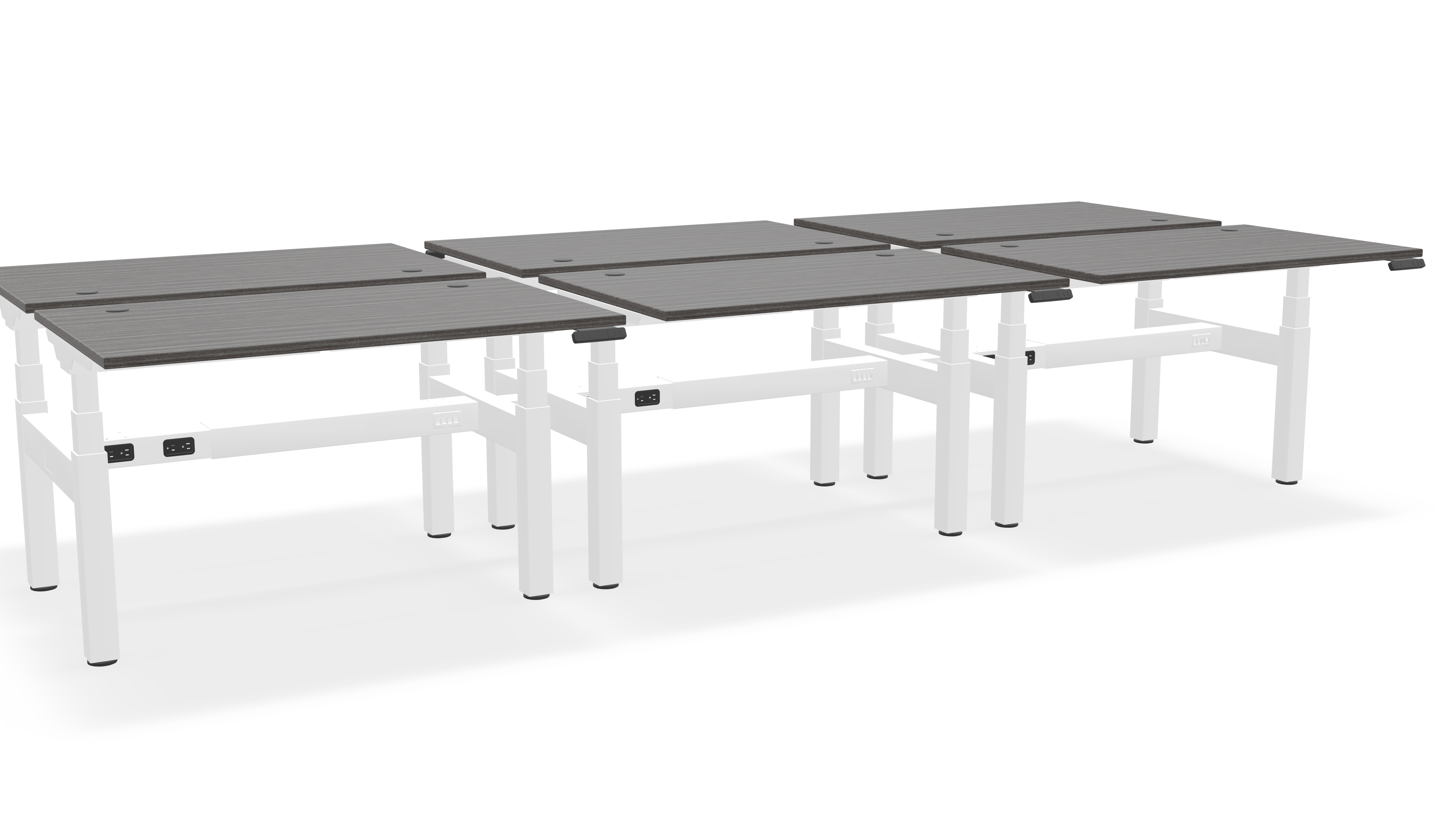 Think Adjustable-Height Benched Desks for 6