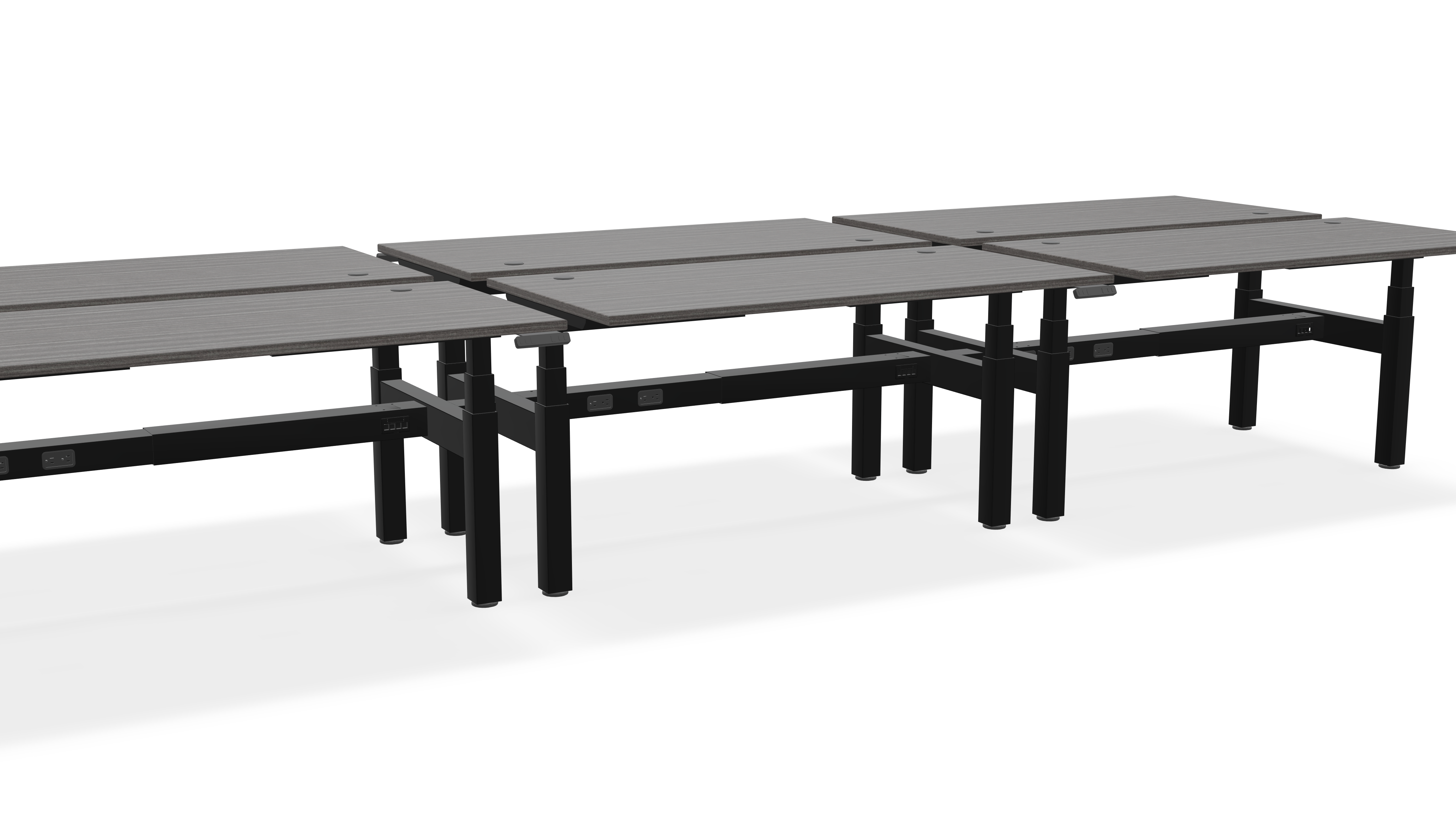 Think Adjustable-Height Benched Desks for 6