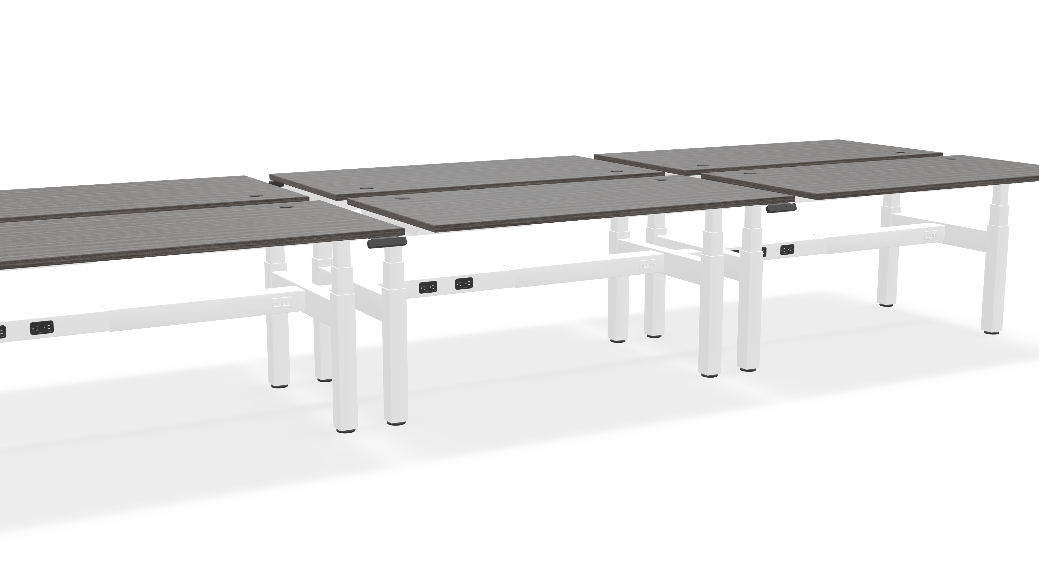 Think Adjustable-Height Benched Desks for 6