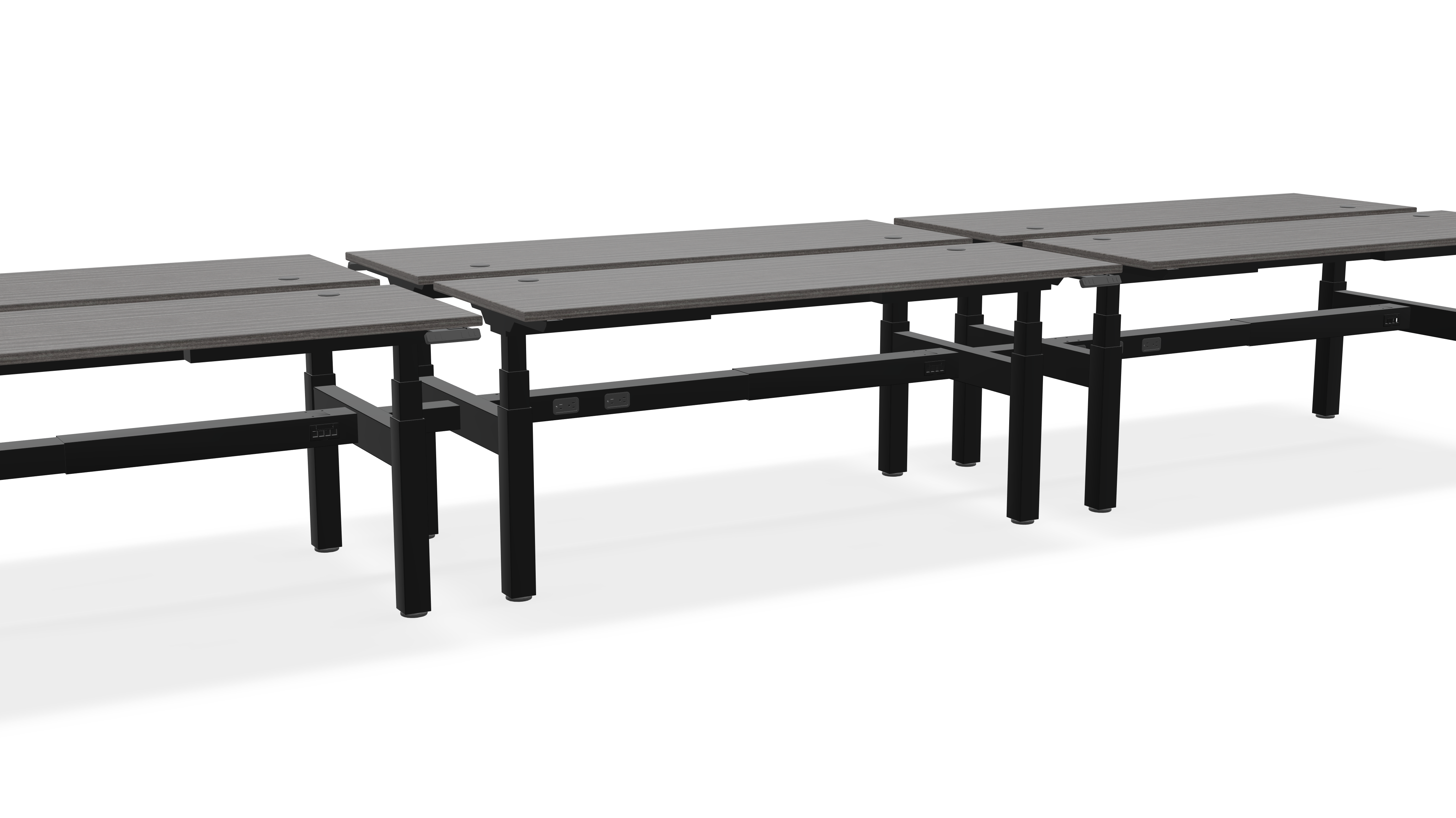 Think Adjustable-Height Benched Desks for 6