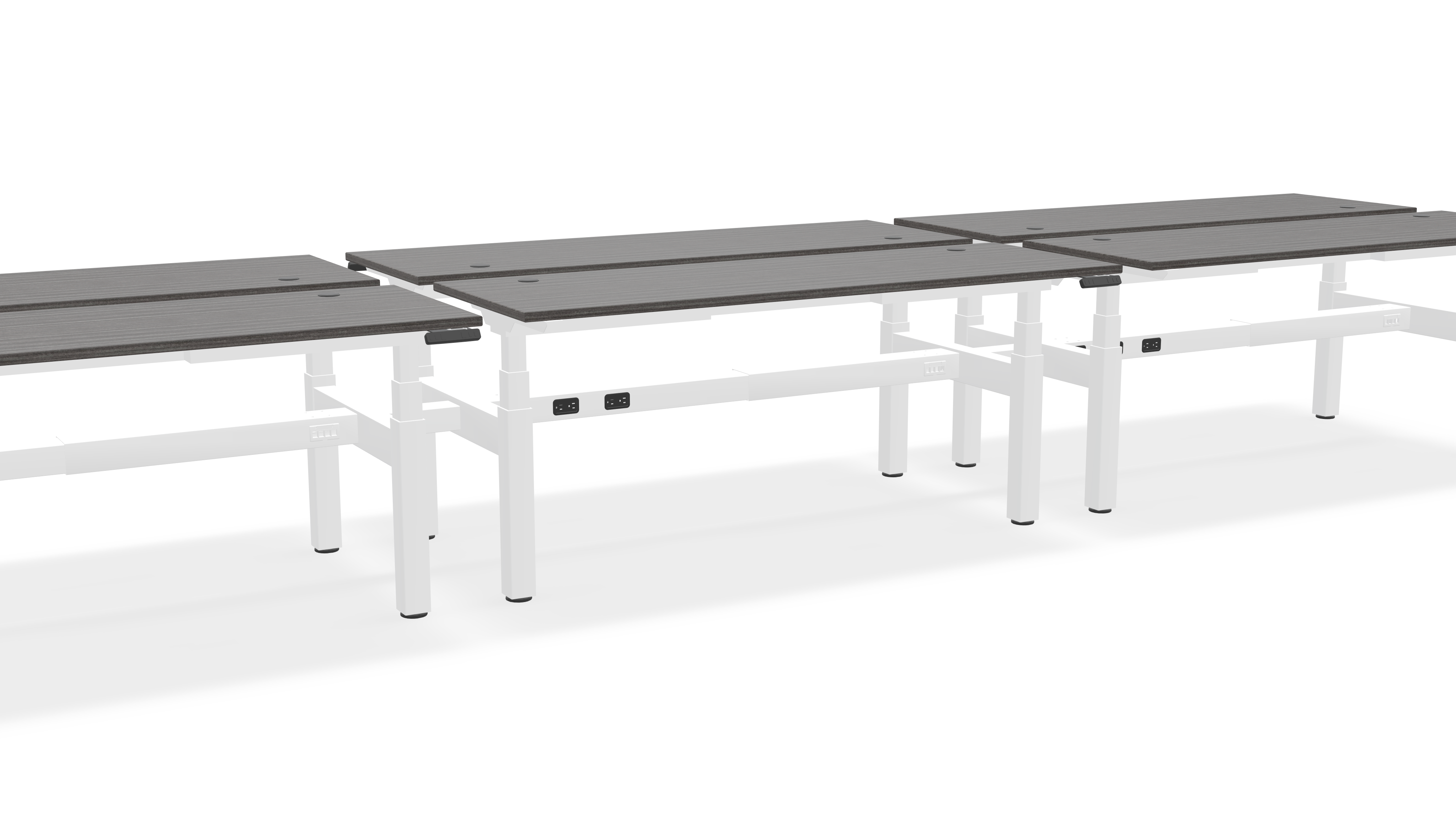 Think Adjustable-Height Benched Desks for 6