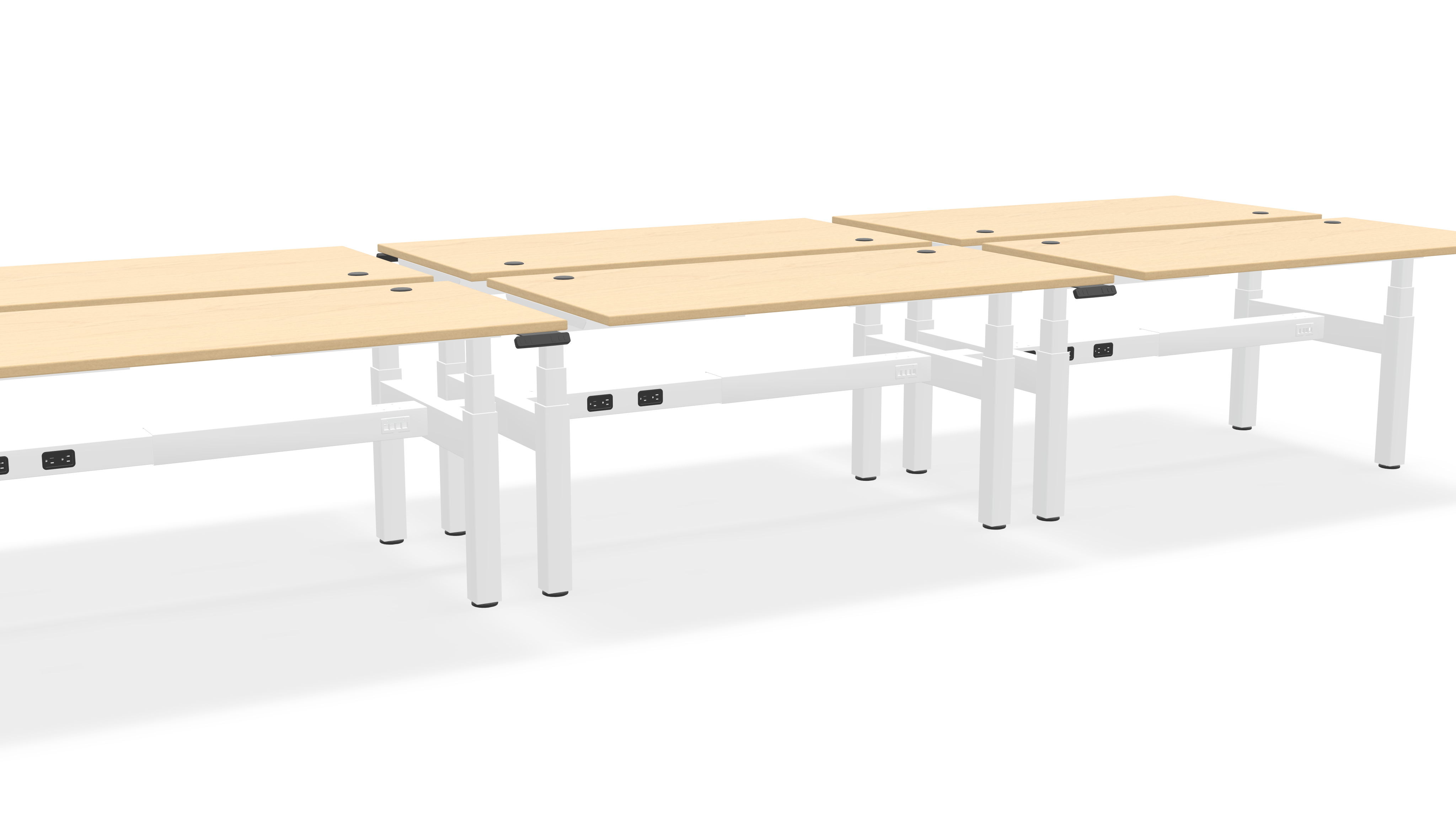 Think Adjustable-Height Benched Desks for 6