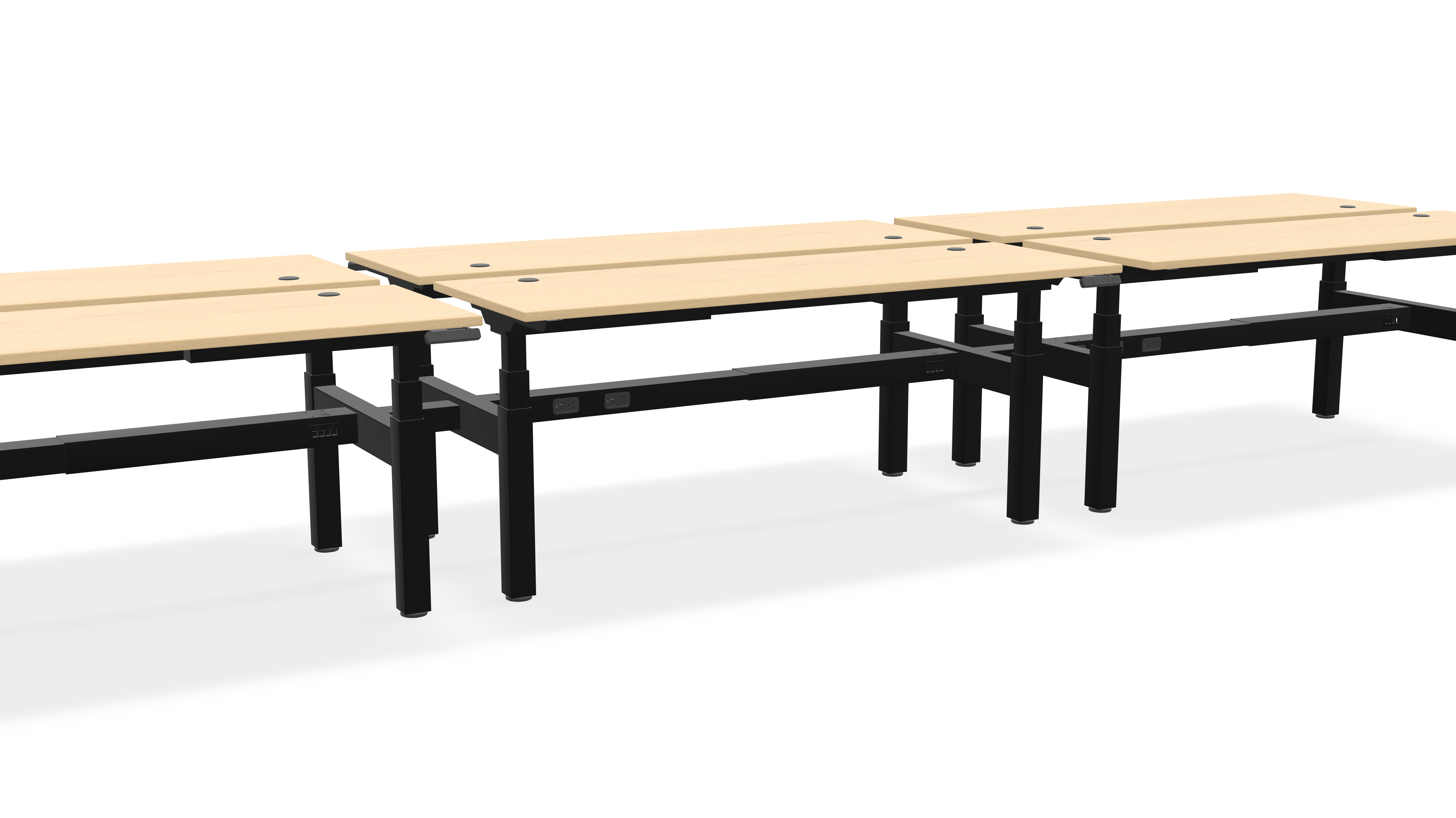 Think Adjustable-Height Benched Desks for 6