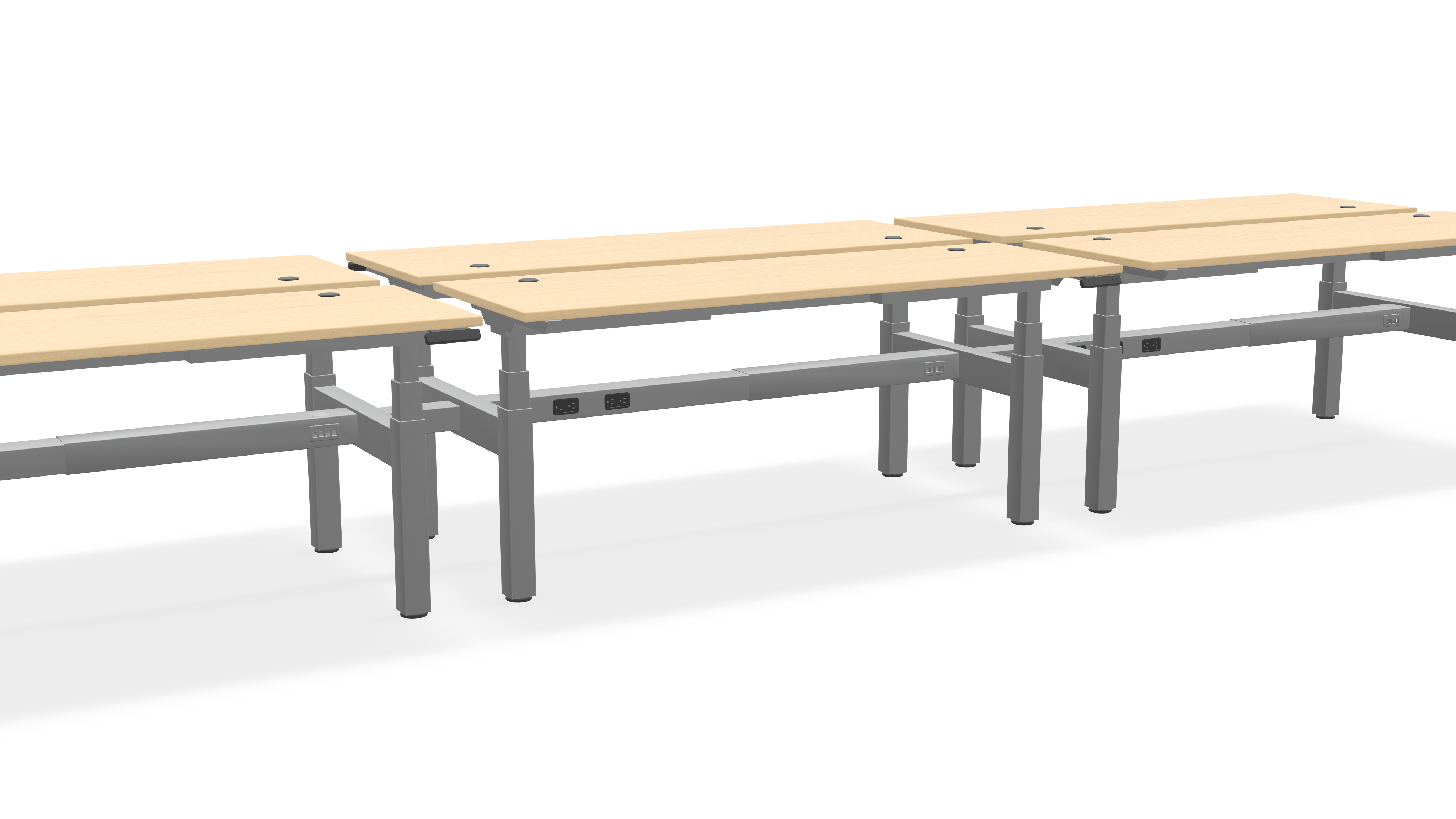 Think Adjustable-Height Benched Desks for 6