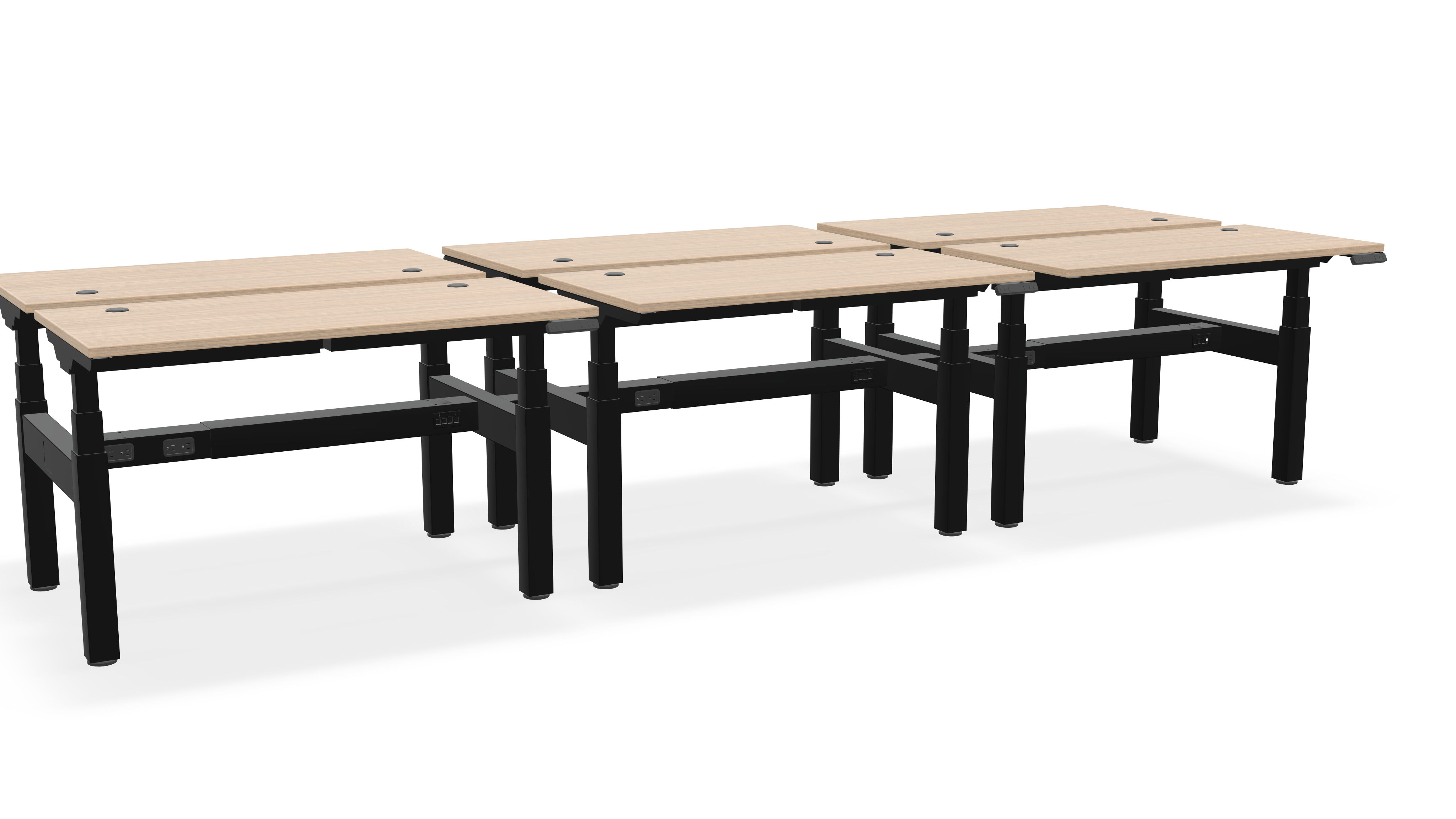 Think Adjustable-Height Benched Desks for 6