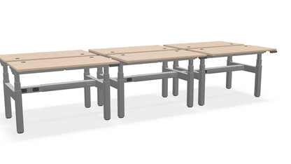 Think Adjustable-Height Benched Desks for 6