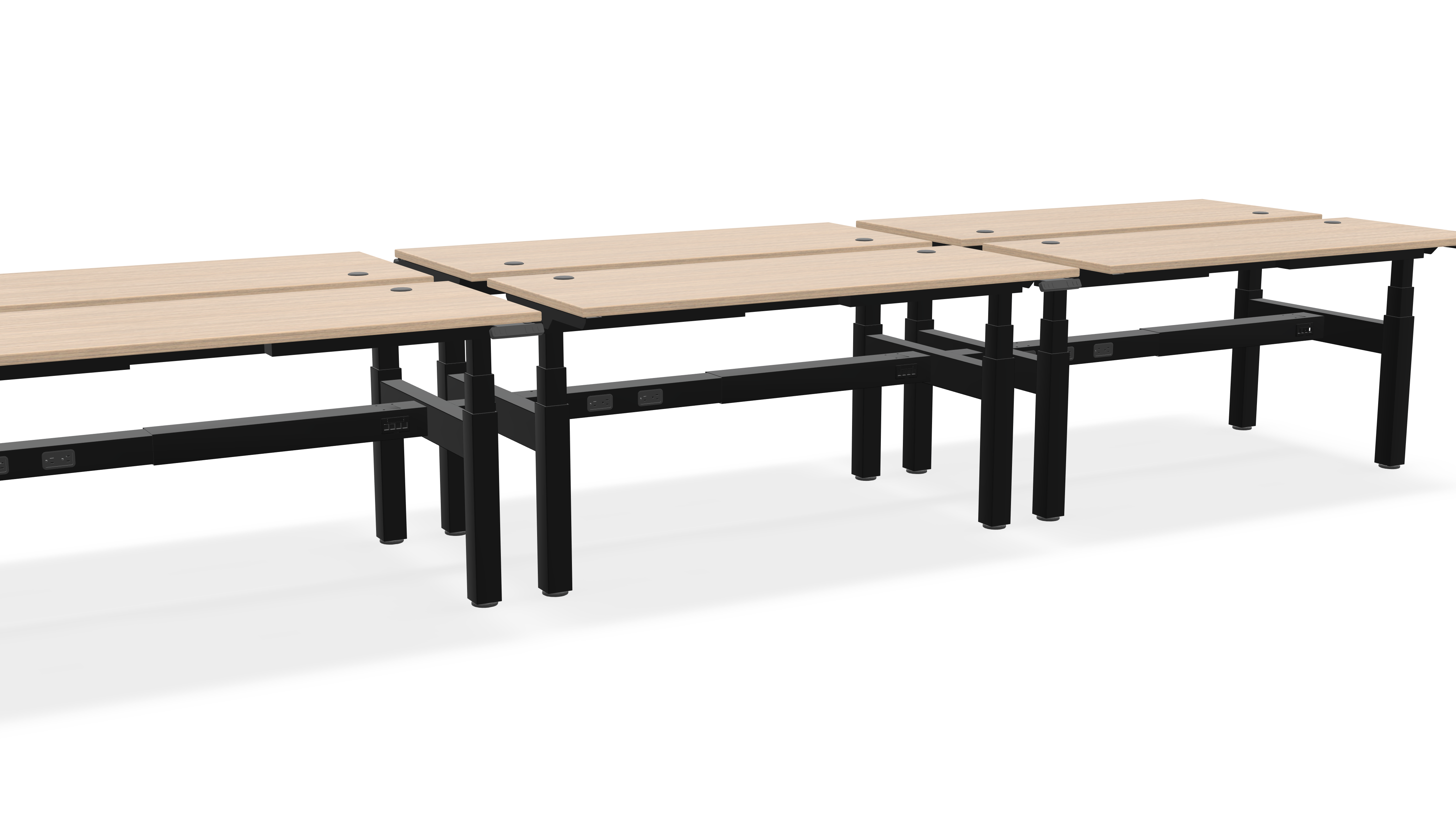 Think Adjustable-Height Benched Desks for 6