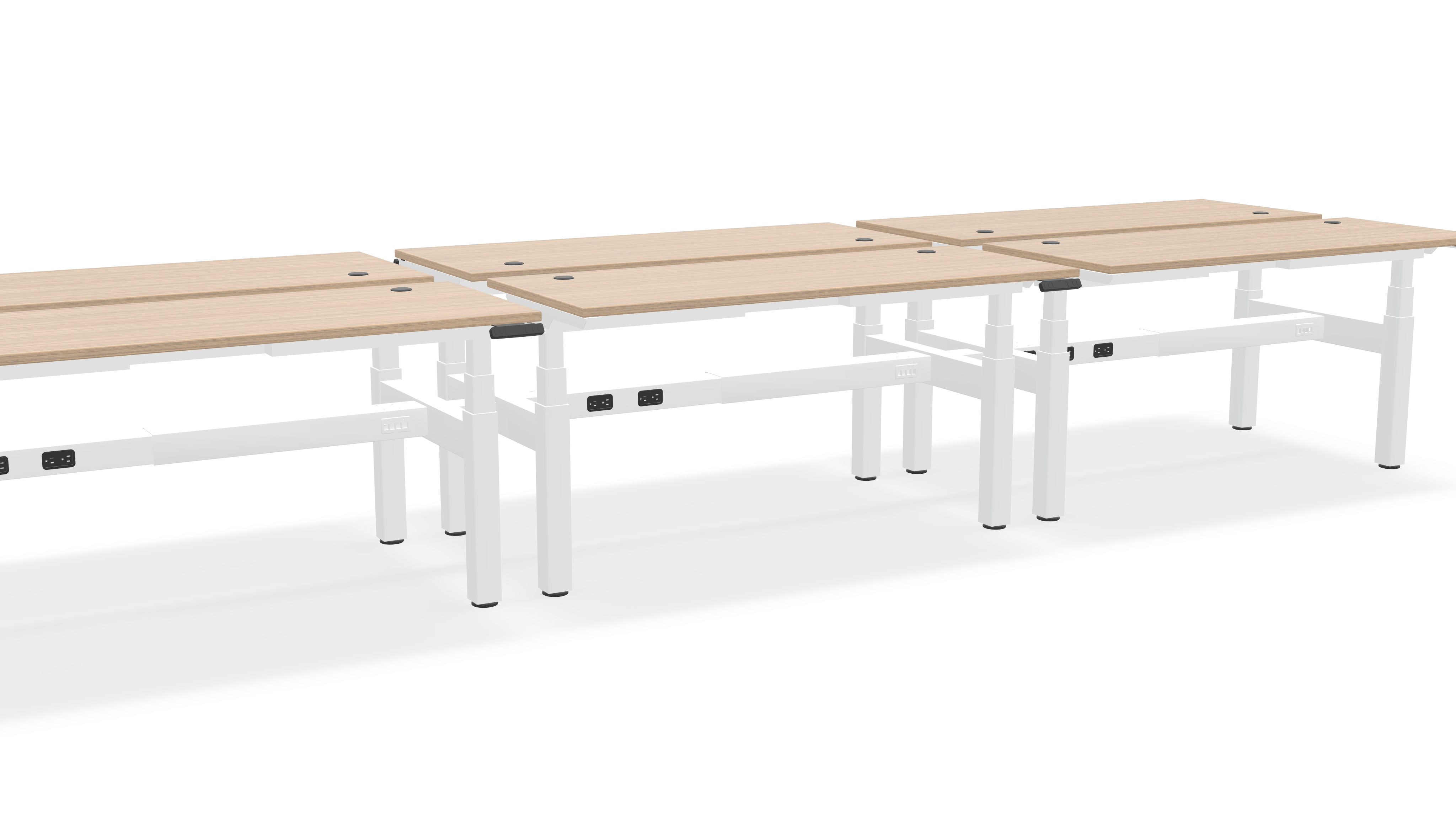Think Adjustable-Height Benched Desks for 6