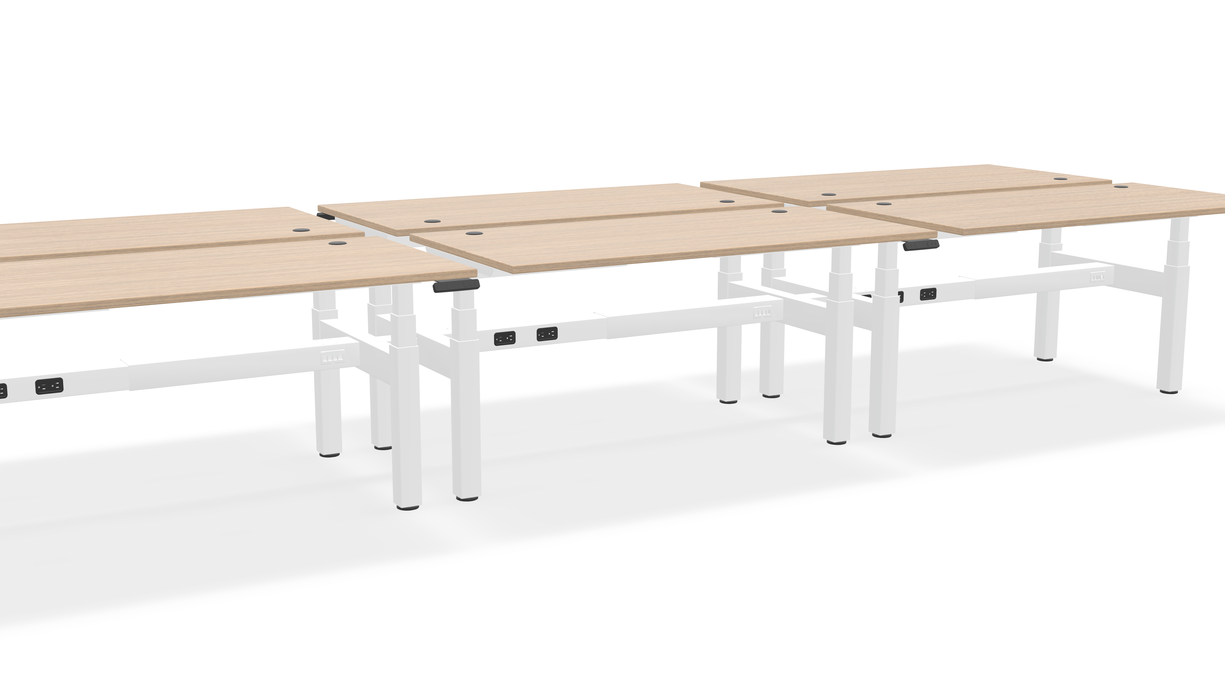 Think Adjustable-Height Benched Desks for 6
