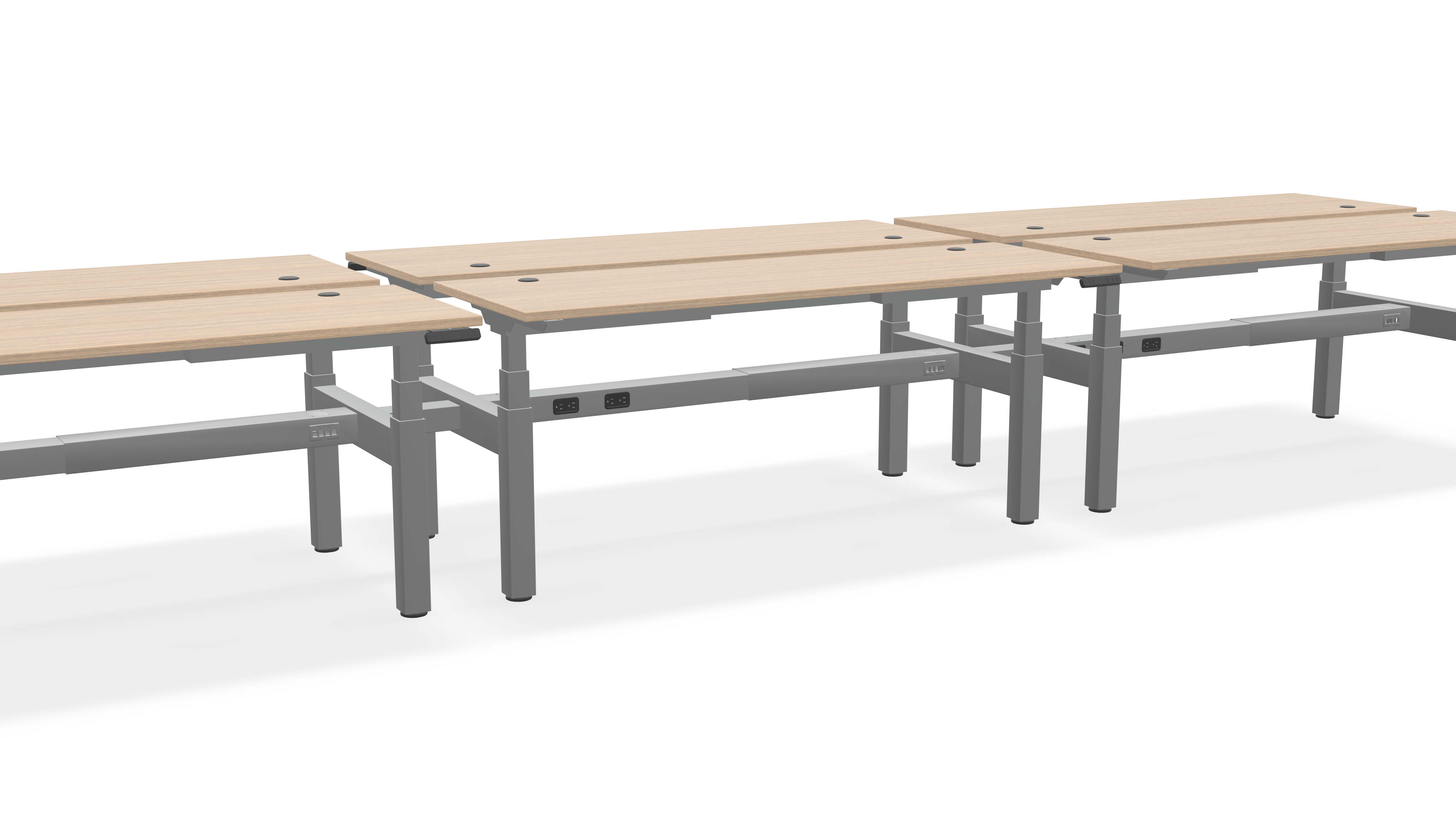 Think Adjustable-Height Benched Desks for 6