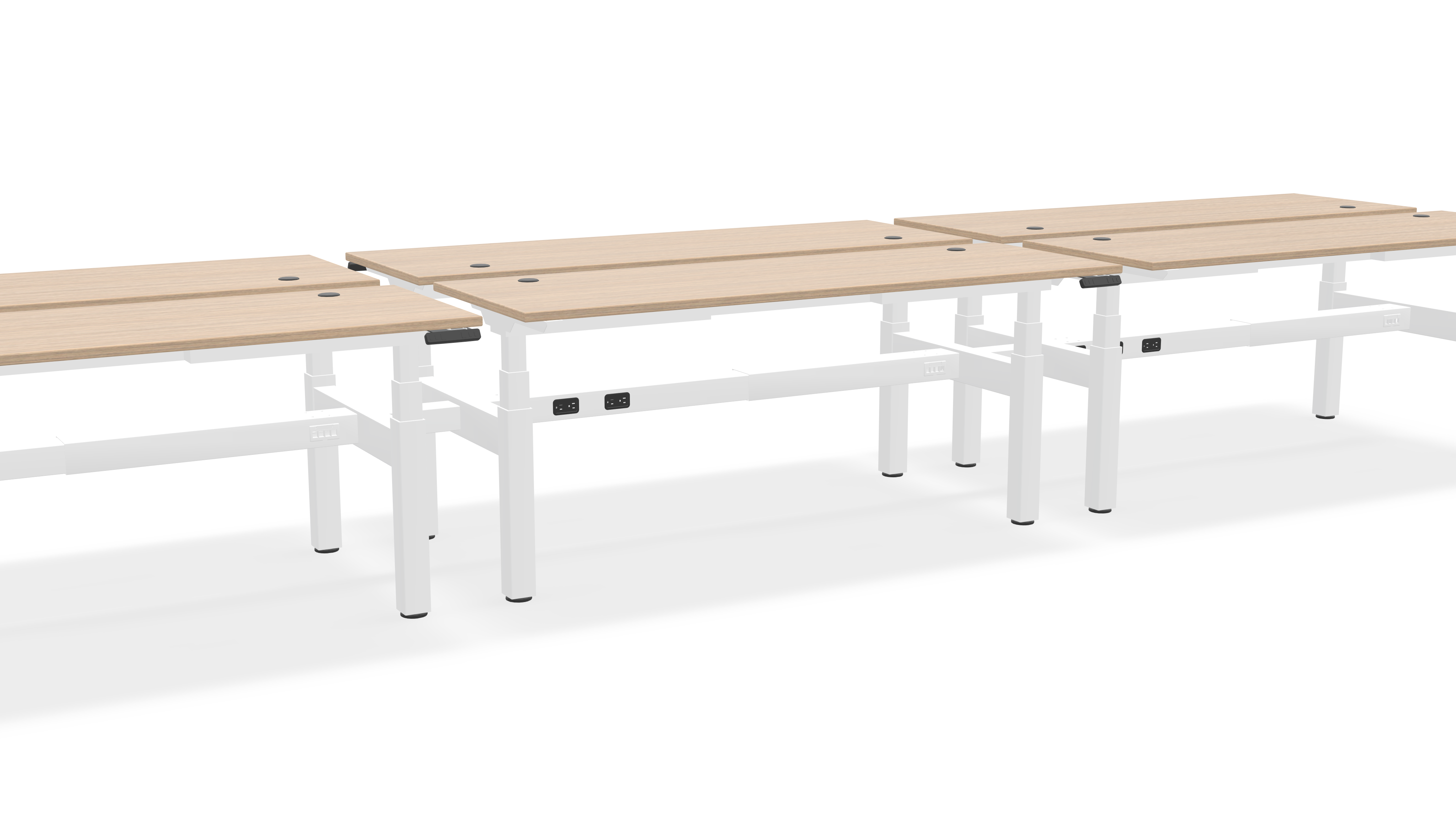 Think Adjustable-Height Benched Desks for 6