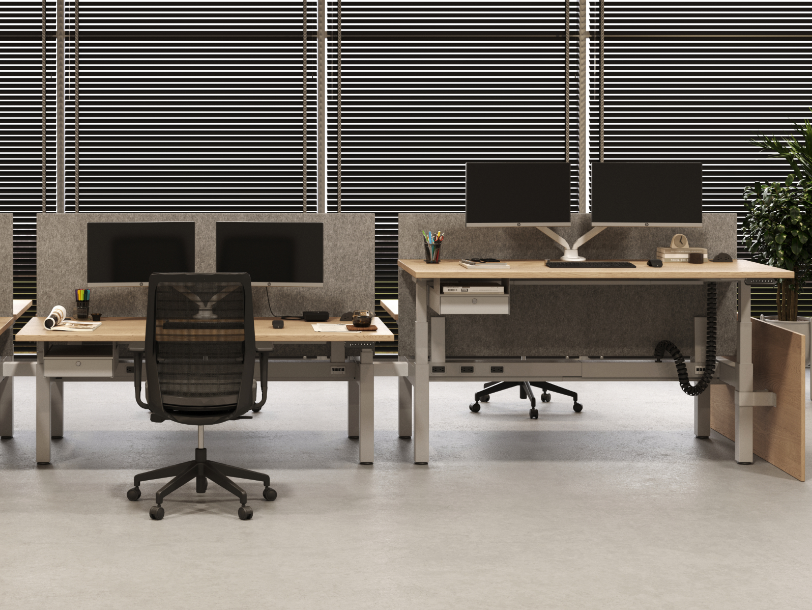 Think Adjustable-Height Benched Desks for 2