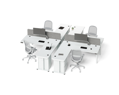 Sol L-Shaped Adjustable-Height Desks for 2
