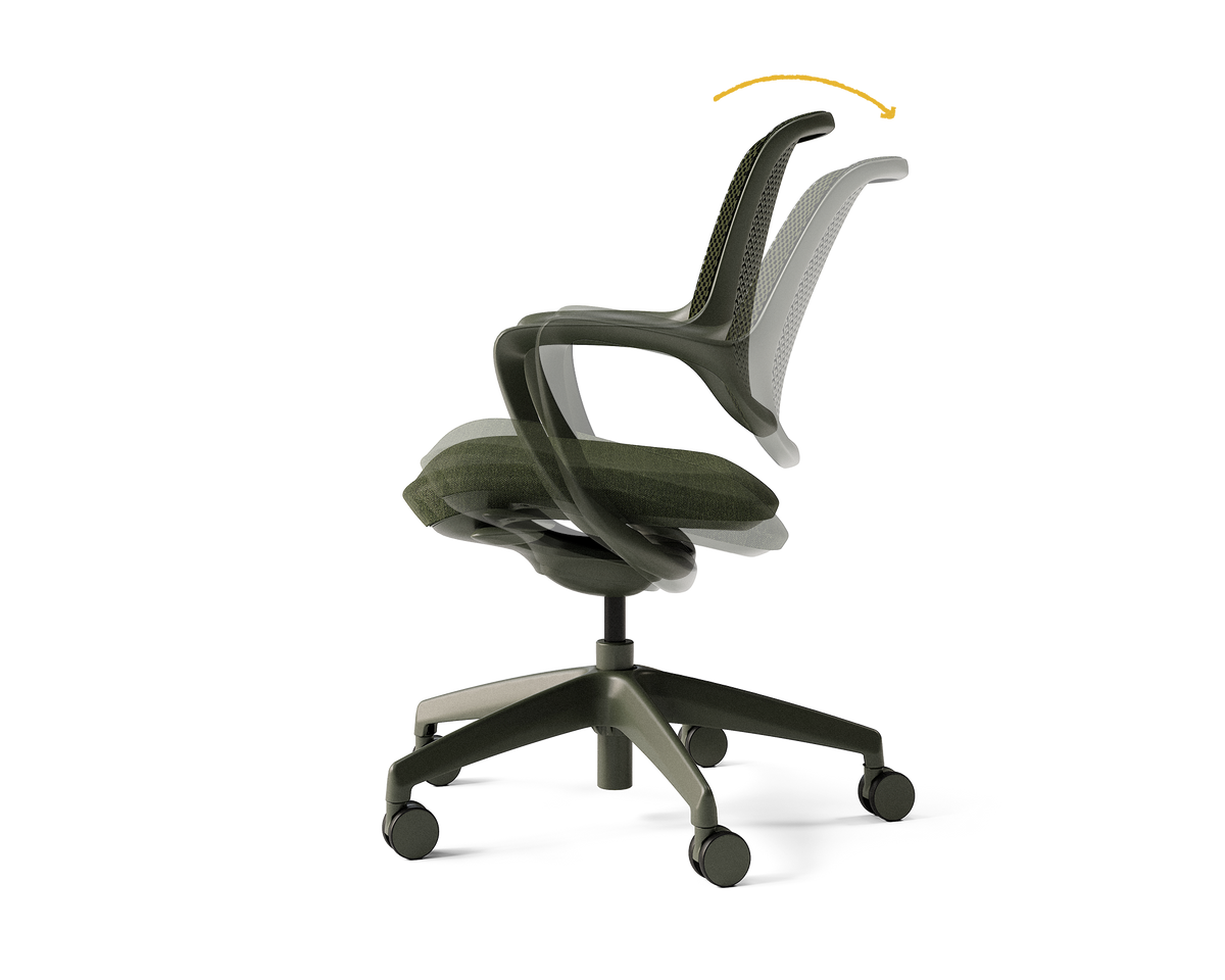 Covey Office Chair with Color Frame tilt detail