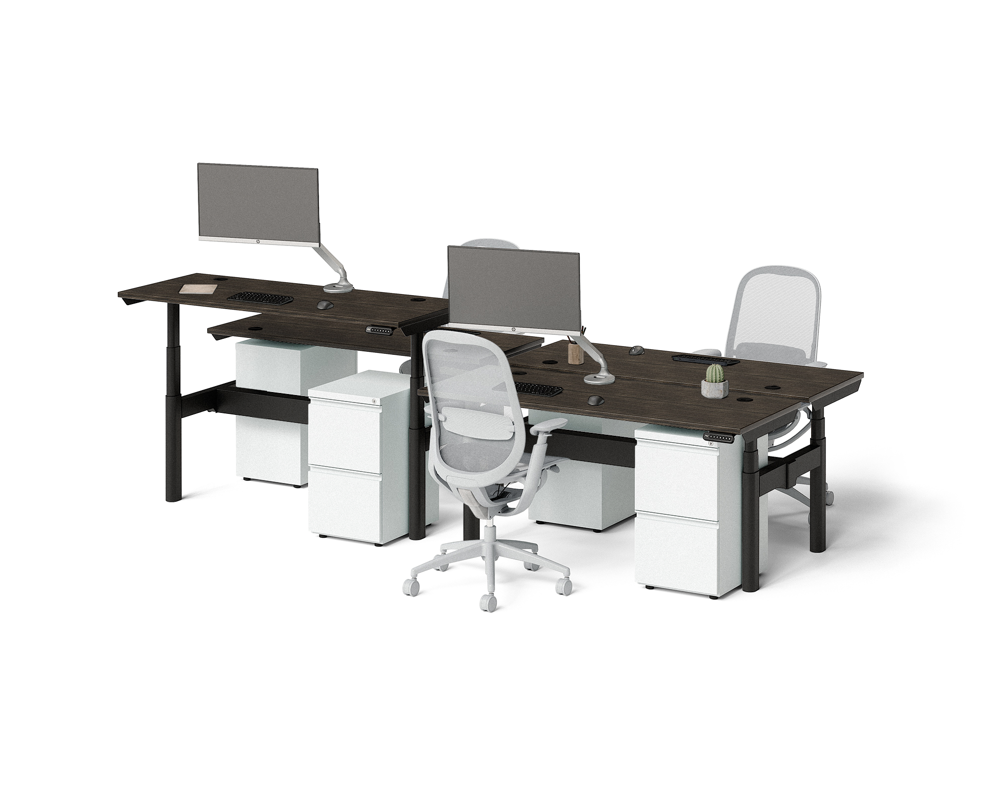 Sol Adjustable-Height Desks for 4