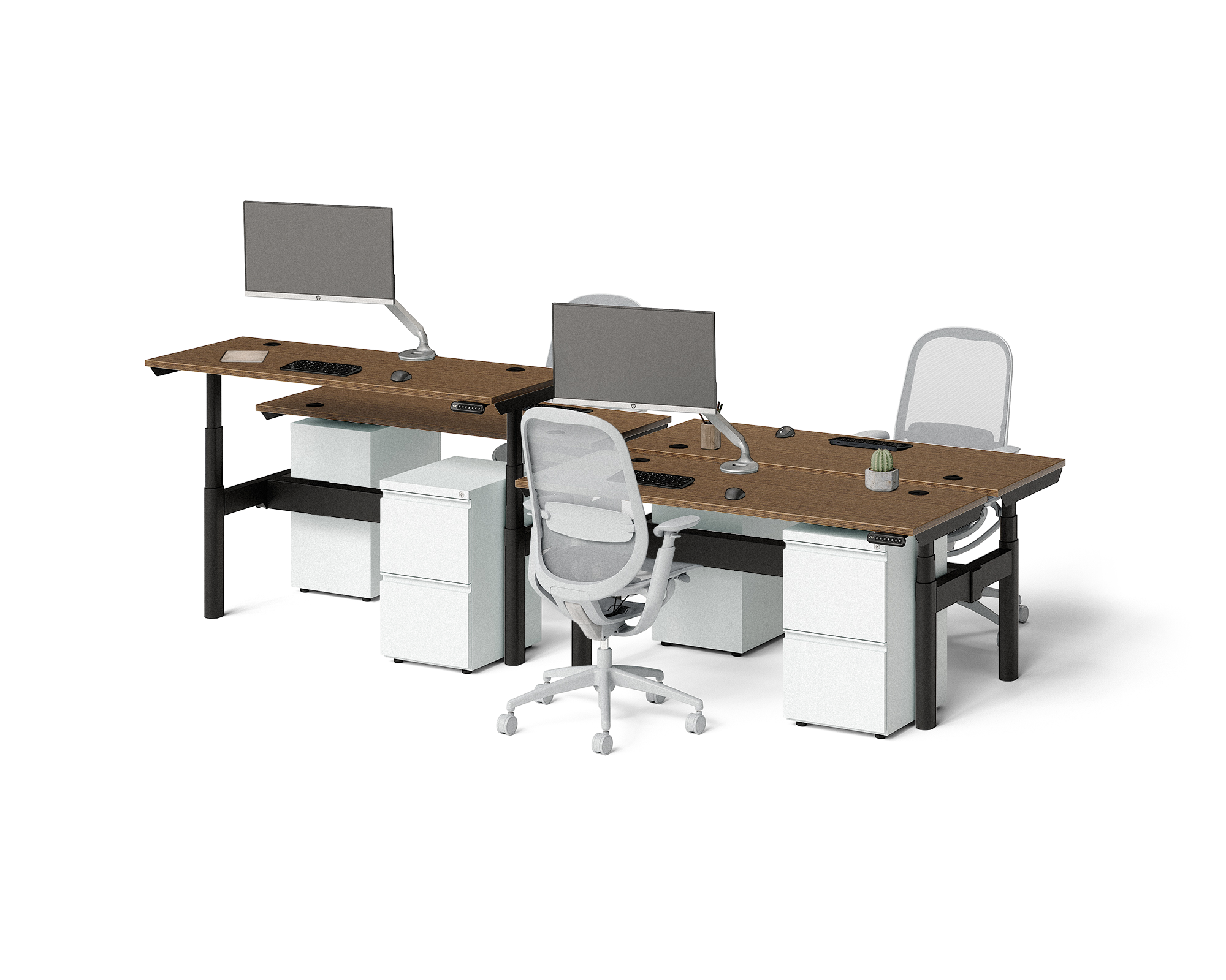 Sol Adjustable-Height Desks for 4