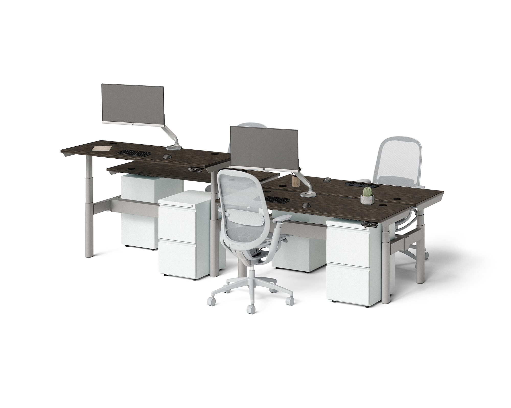 Sol Adjustable-Height Desks for 4