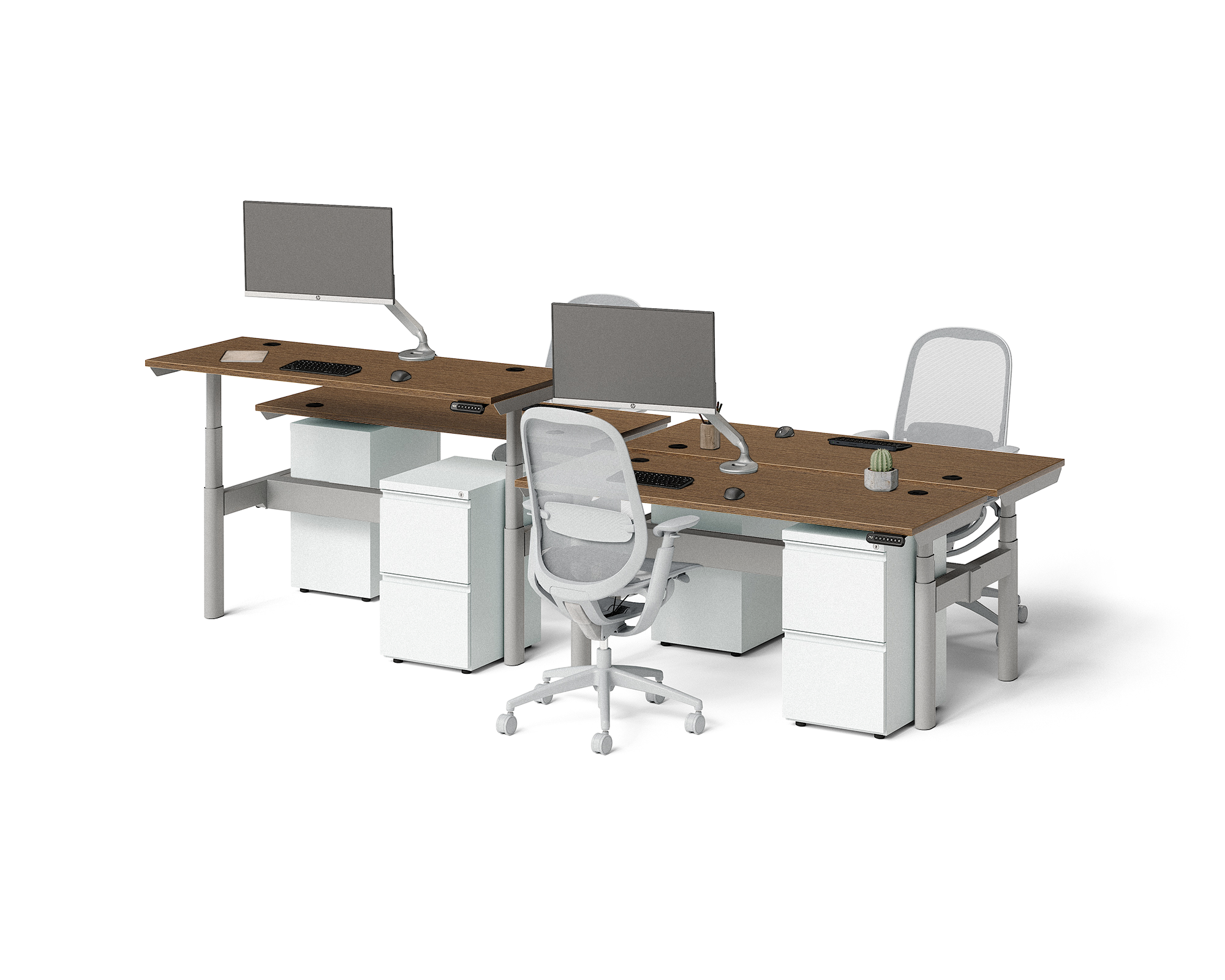 Sol Adjustable-Height Desks for 4