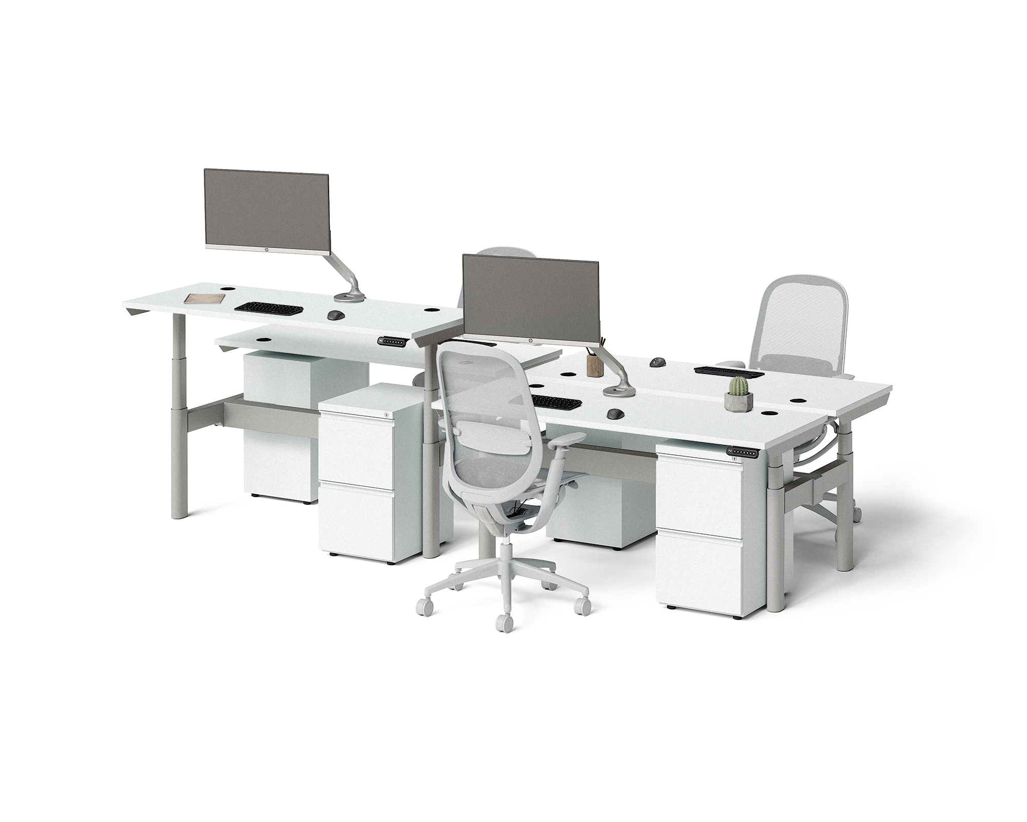 Sol Adjustable-Height Desks for 4