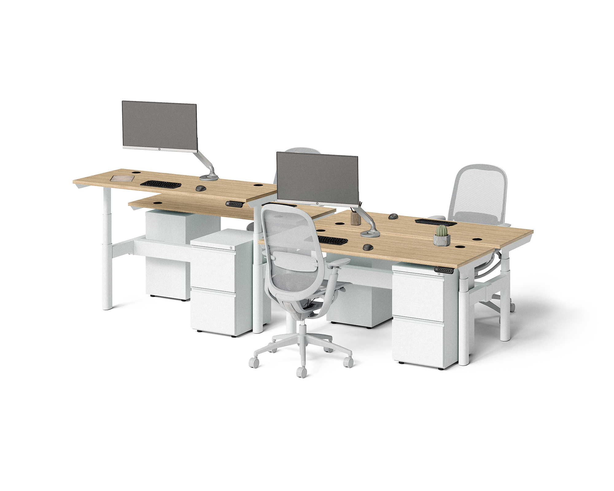 Sol Adjustable-Height Desks for 4