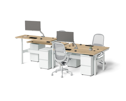 Sol Adjustable-Height Desks for 4