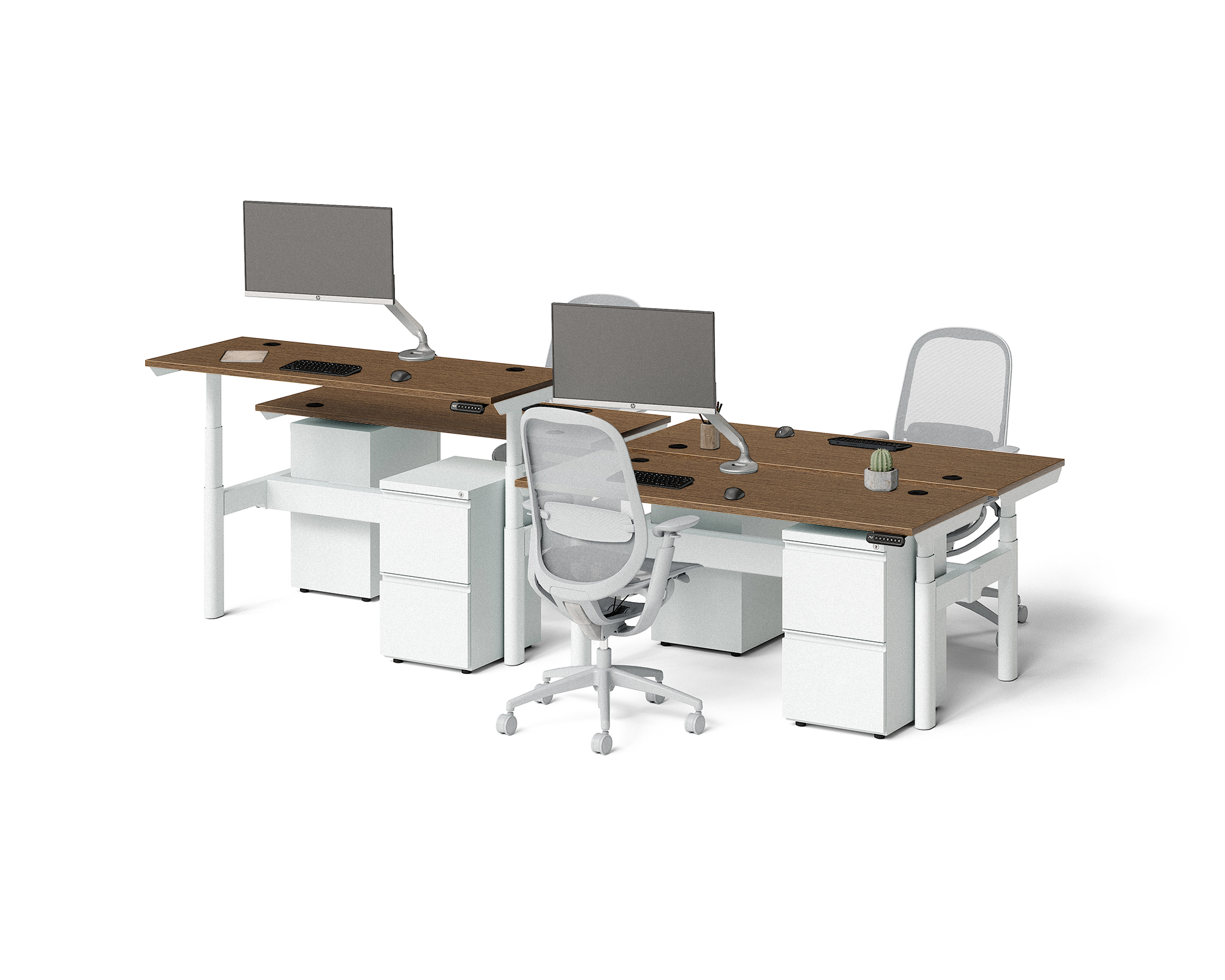Sol Adjustable-Height Desks for 4