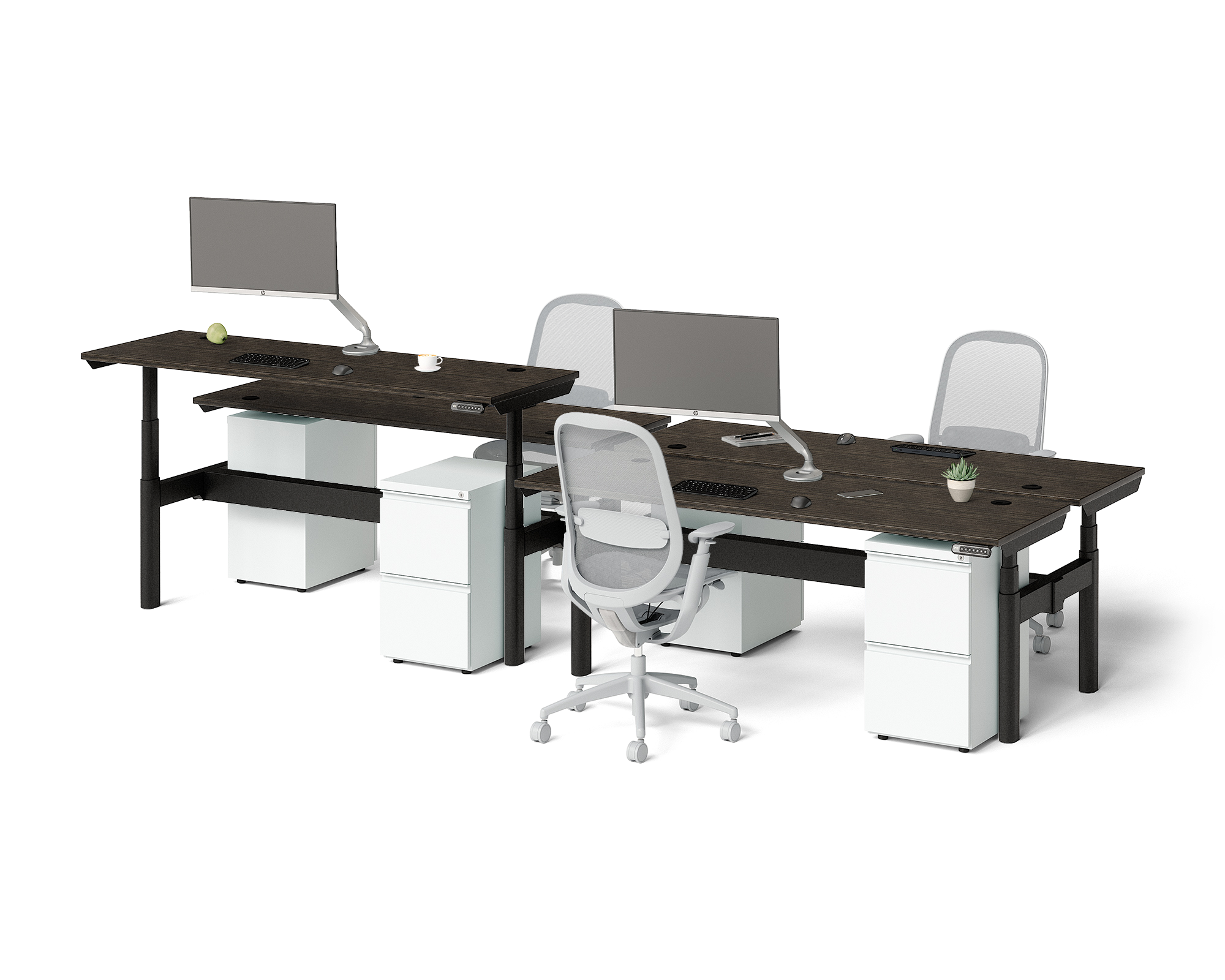 Sol Adjustable-Height Desks for 4