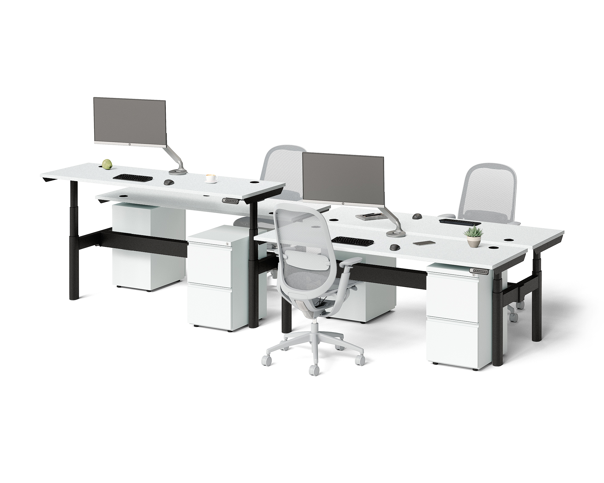 Sol Adjustable-Height Desks for 4