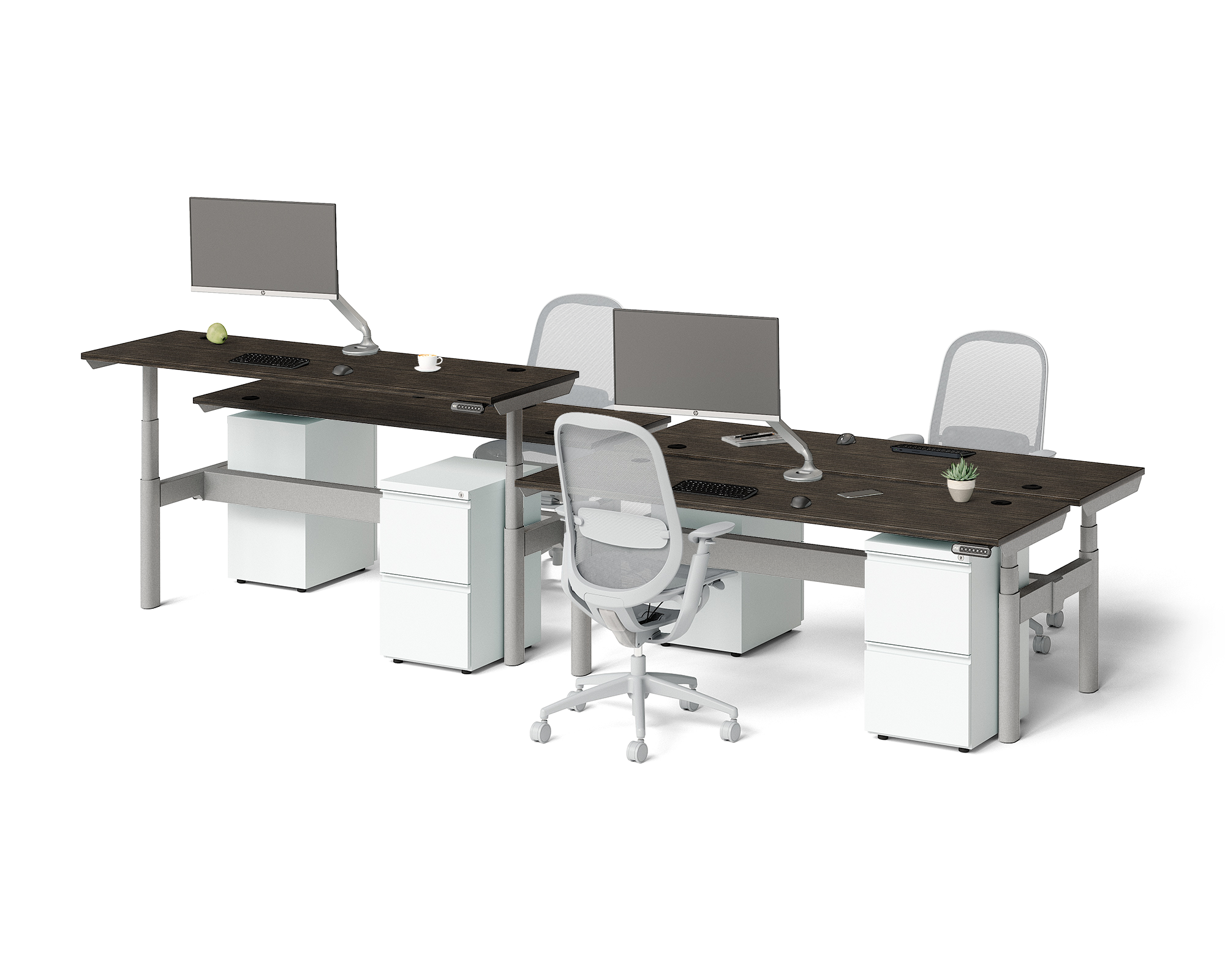 Sol Adjustable-Height Desks for 4