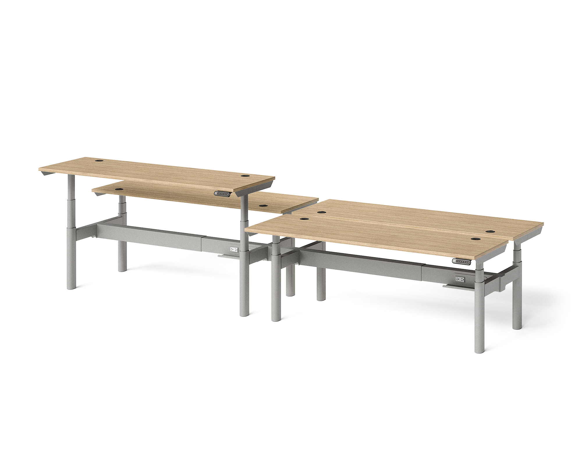 Sol Adjustable-Height Desks for 4