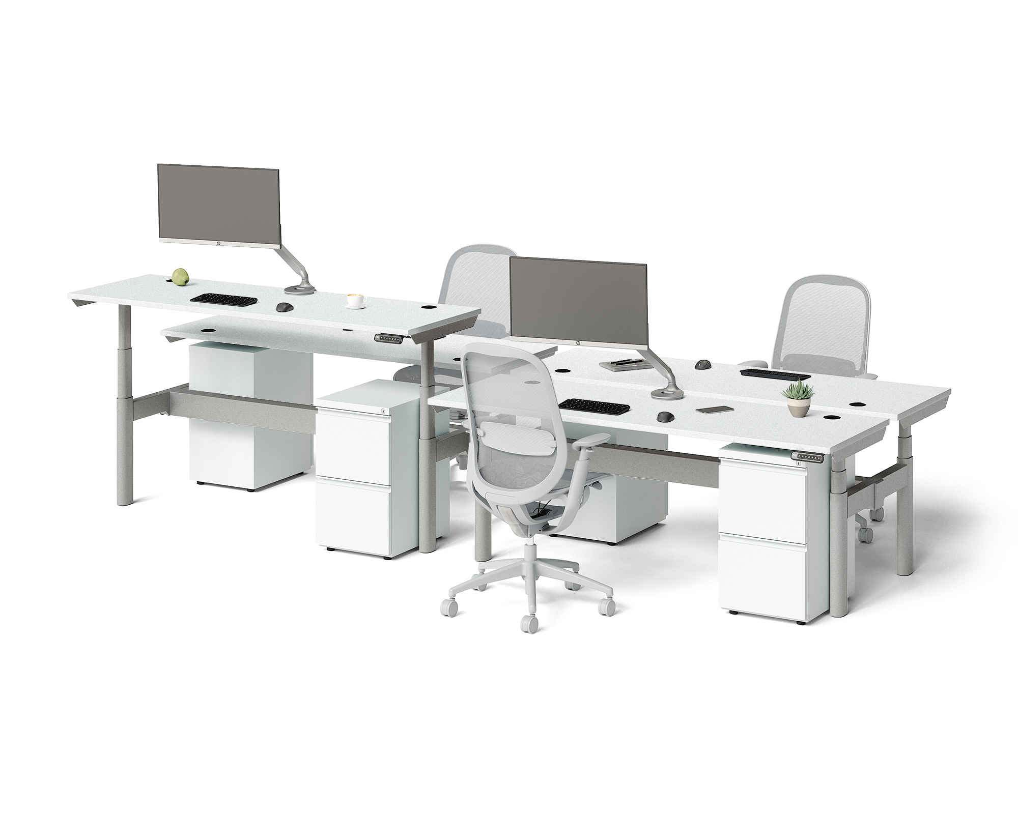 Sol Adjustable-Height Desks for 4