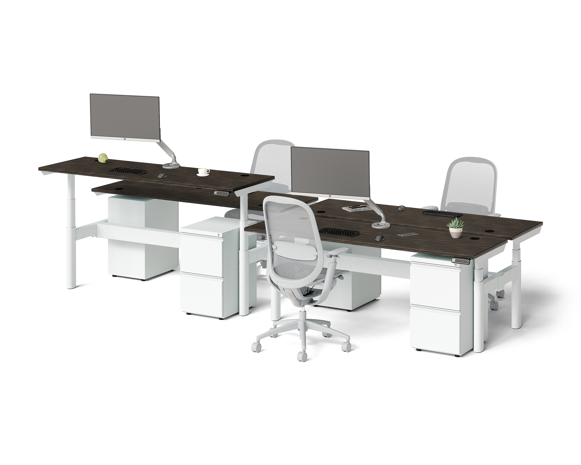 Sol Adjustable-Height Desks for 4