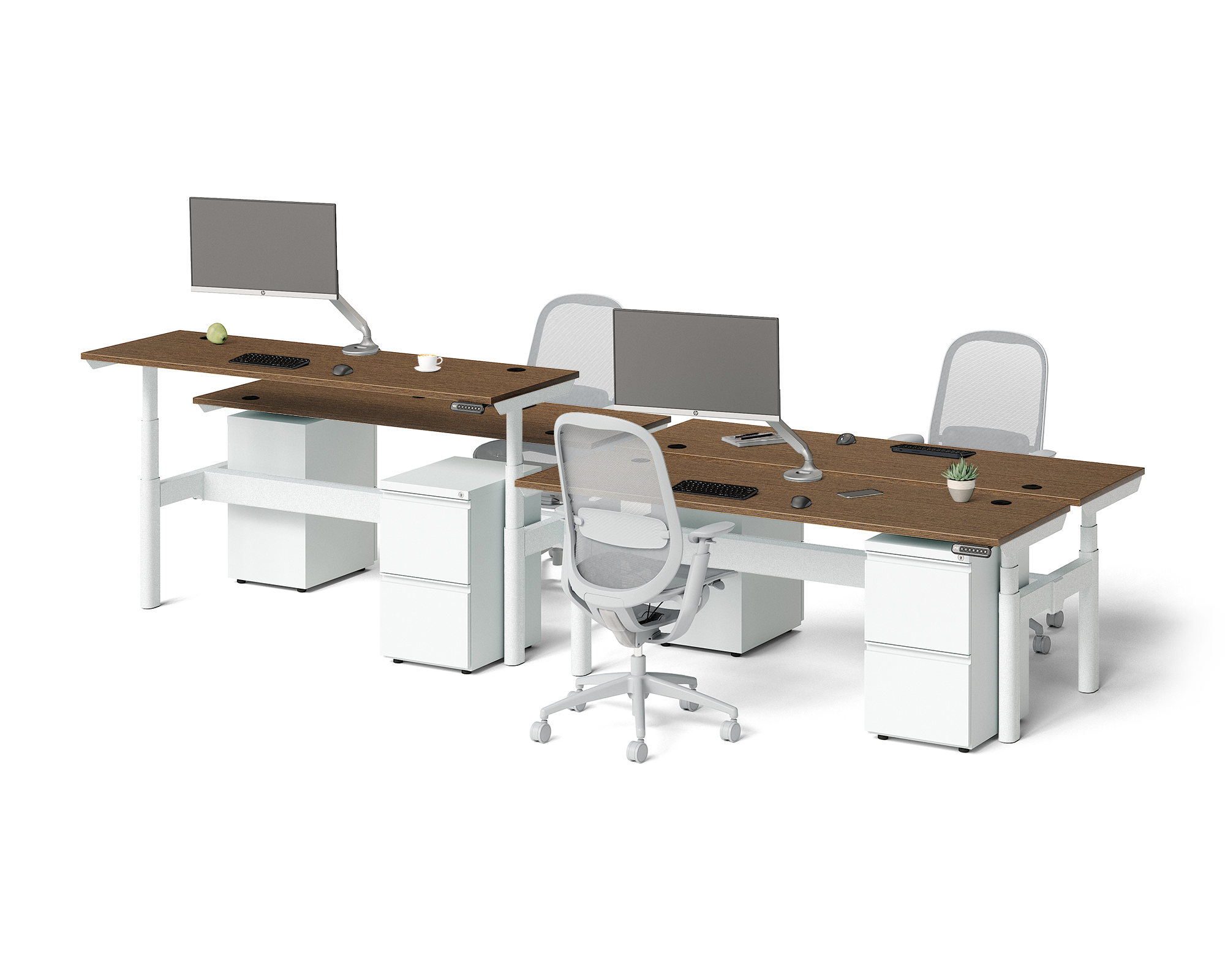 Sol Adjustable-Height Desks for 4