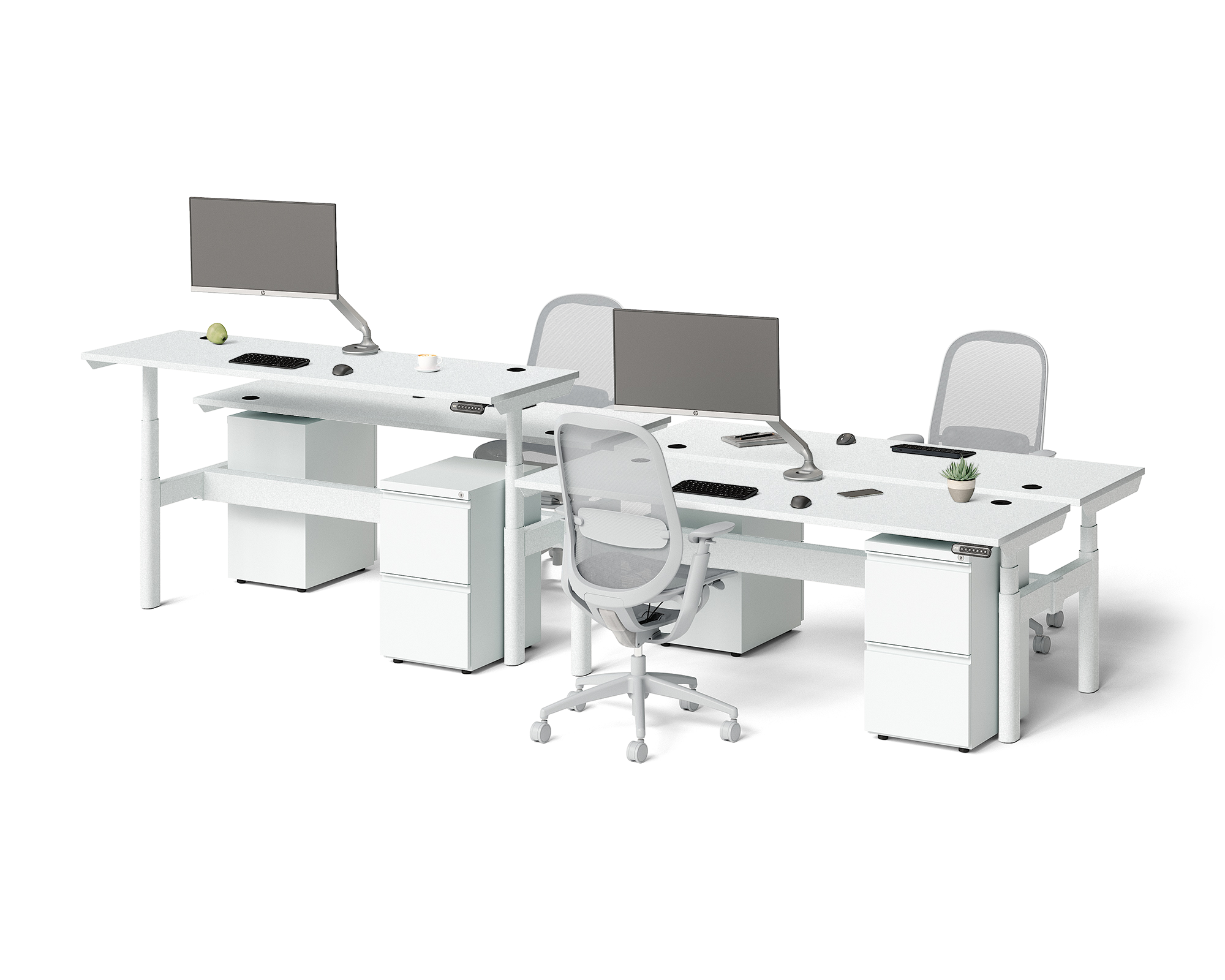Sol Adjustable-Height Desks for 4