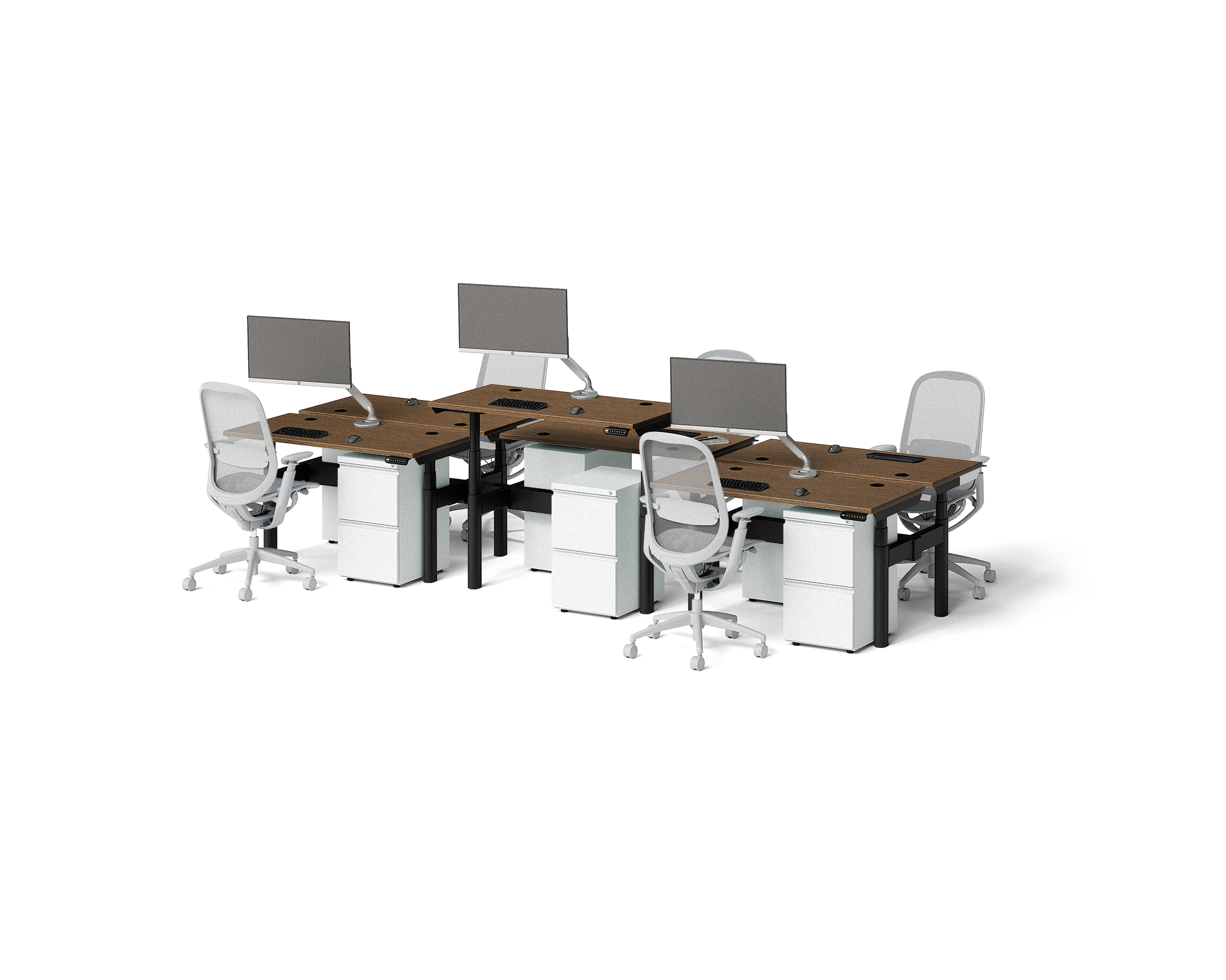 Sol Adjustable-Height Desks for 6