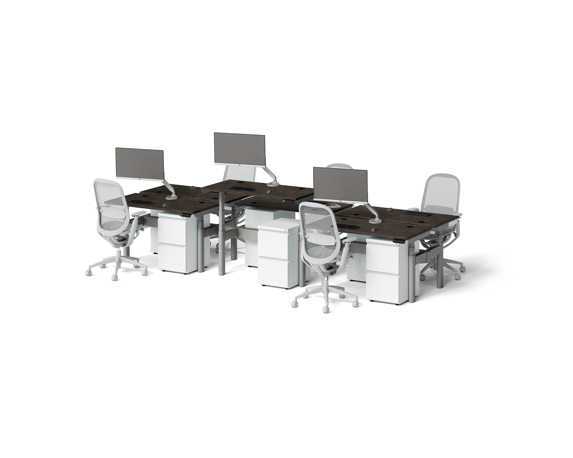 Sol Adjustable-Height Desks for 6