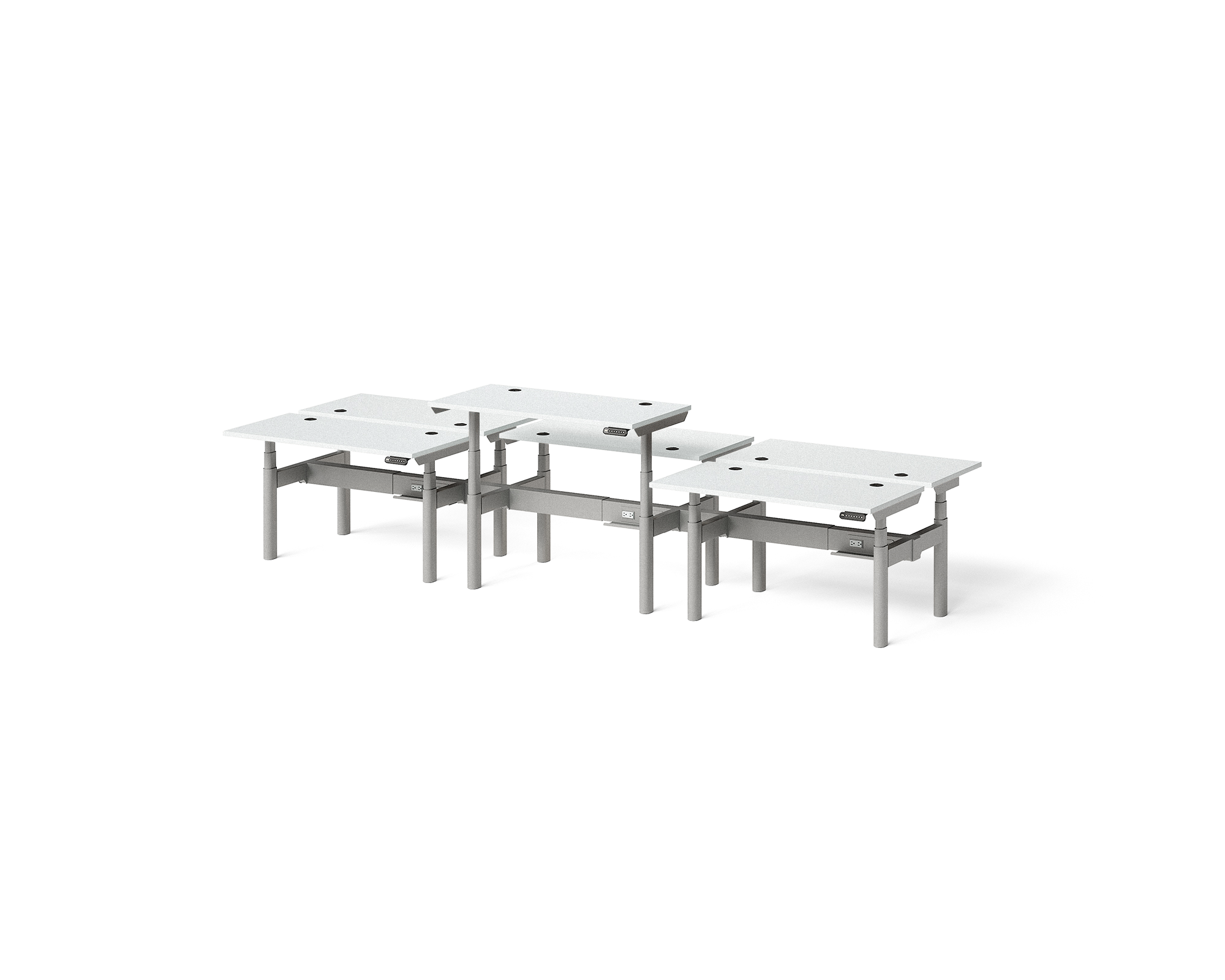 Sol Adjustable-Height Desks for 6