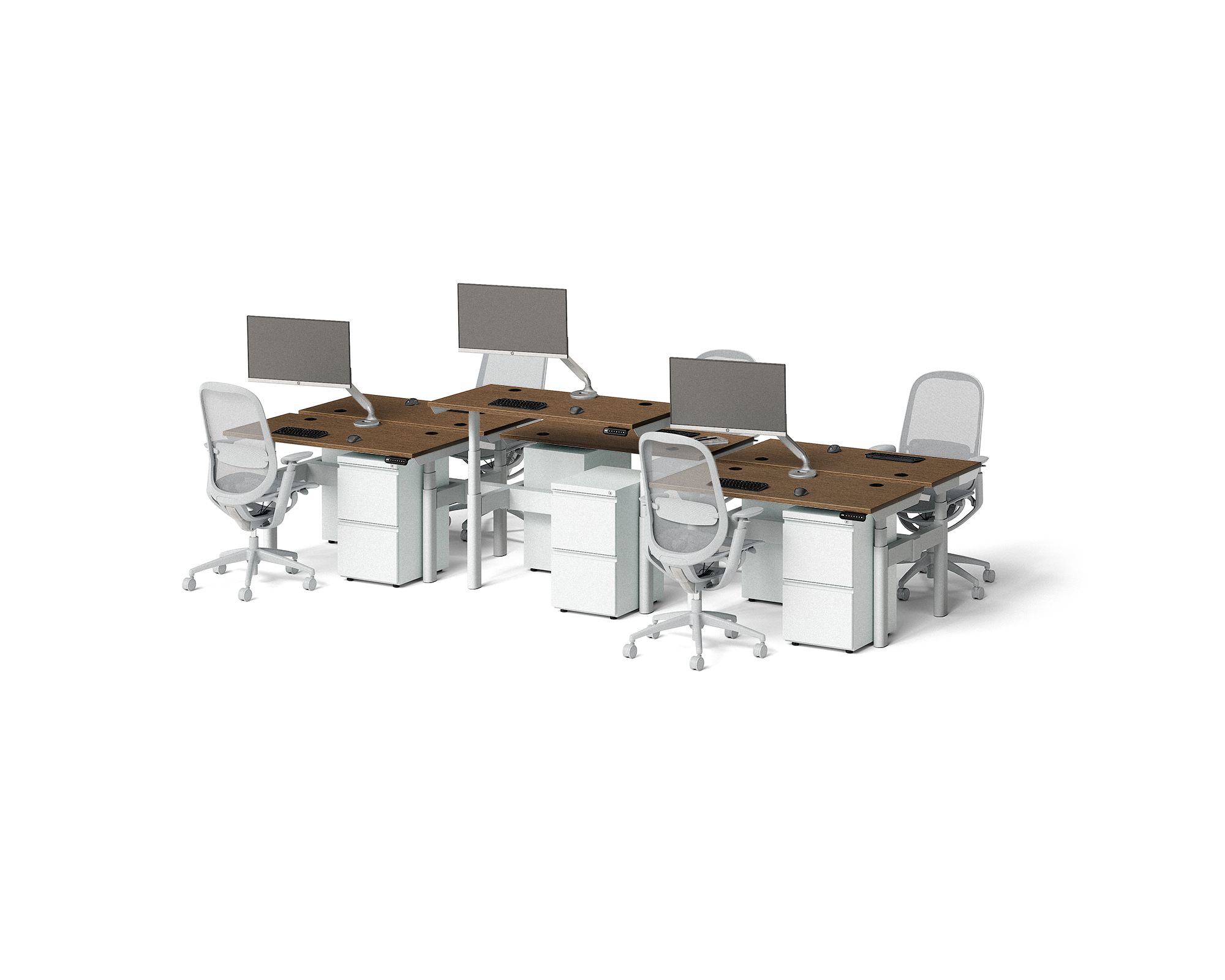 Sol Adjustable-Height Desks for 6