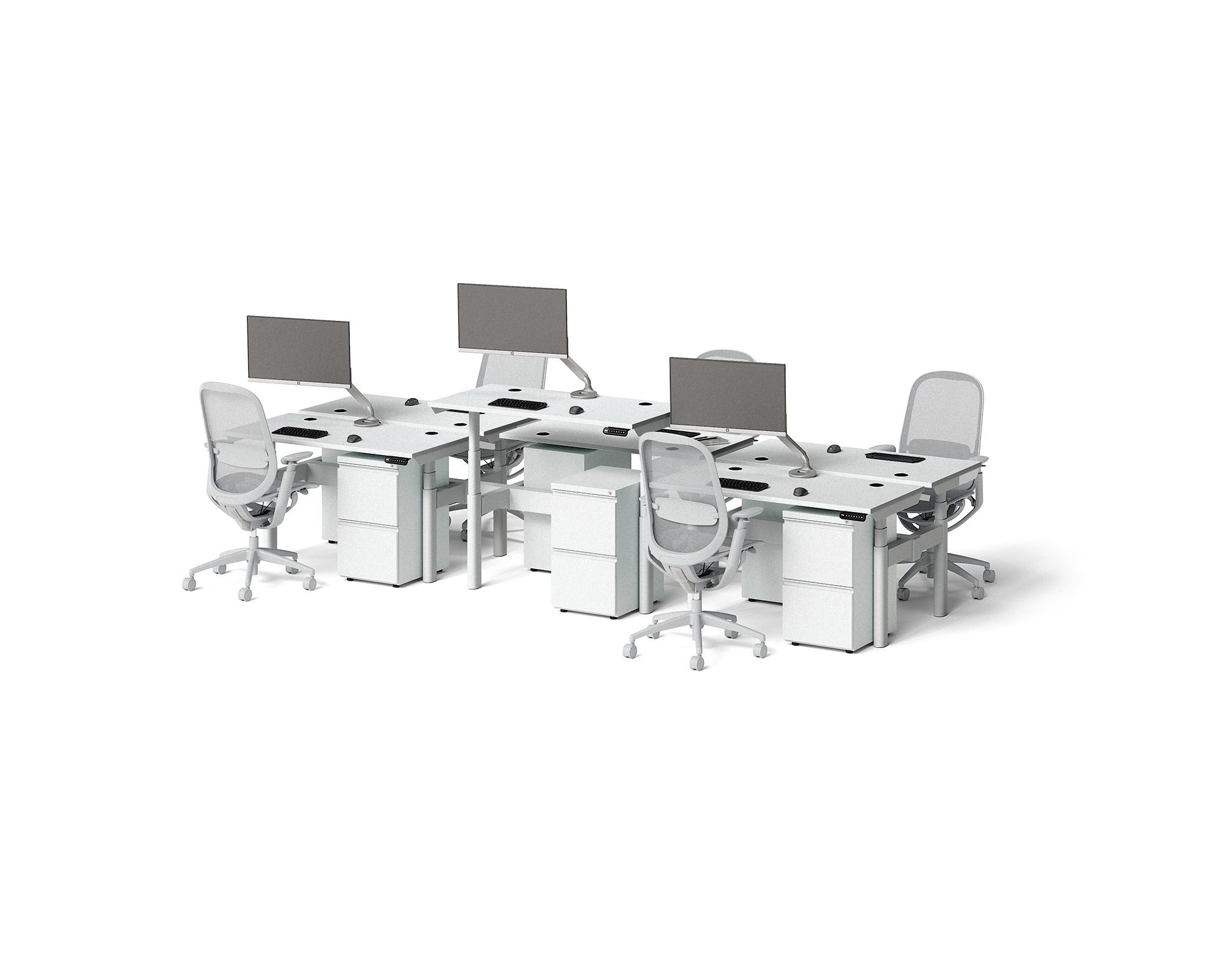 Sol Adjustable-Height Desks for 6