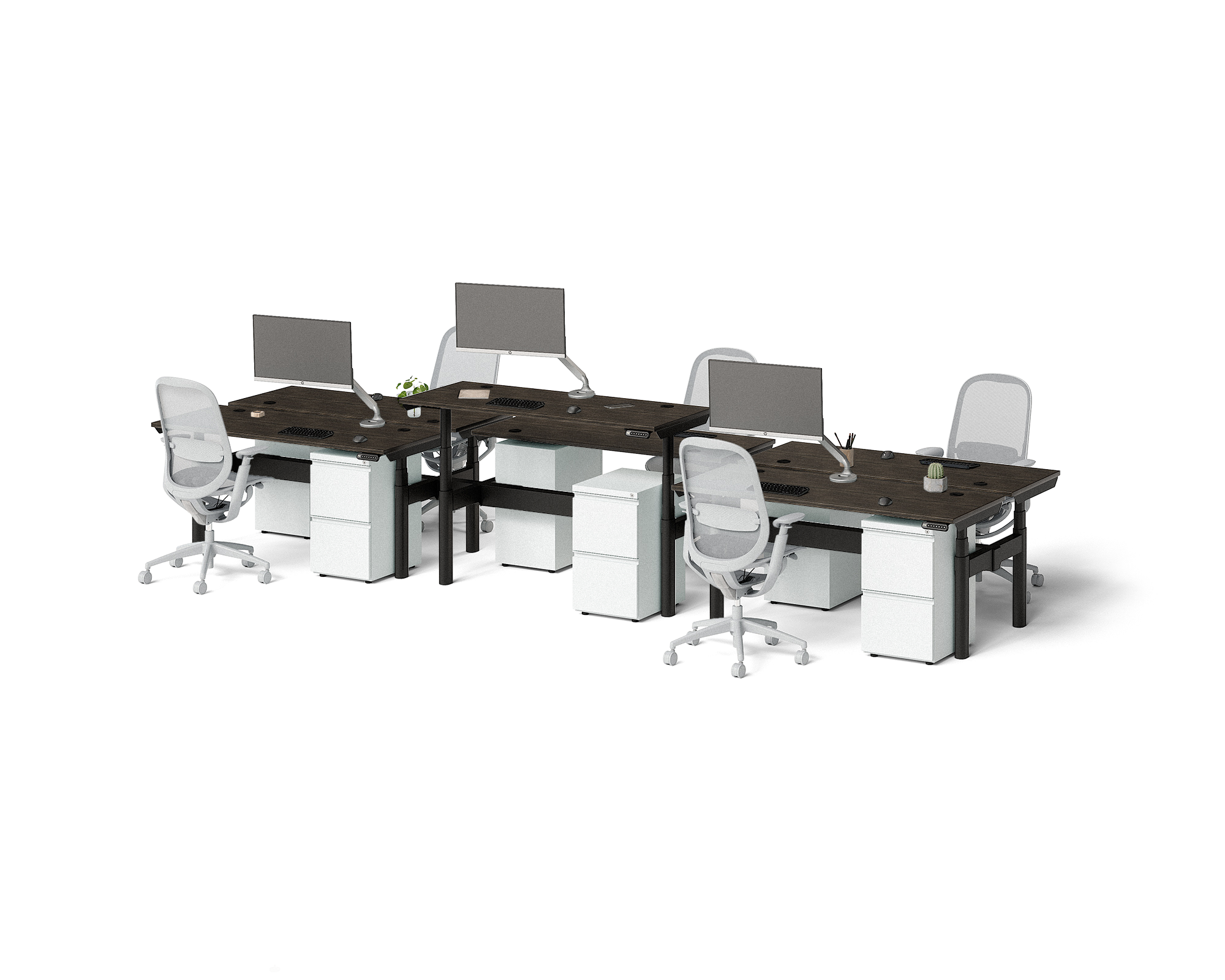Sol Adjustable-Height Desks for 6