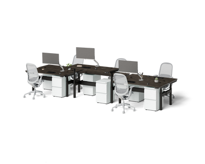 Sol Adjustable-Height Desks for 6