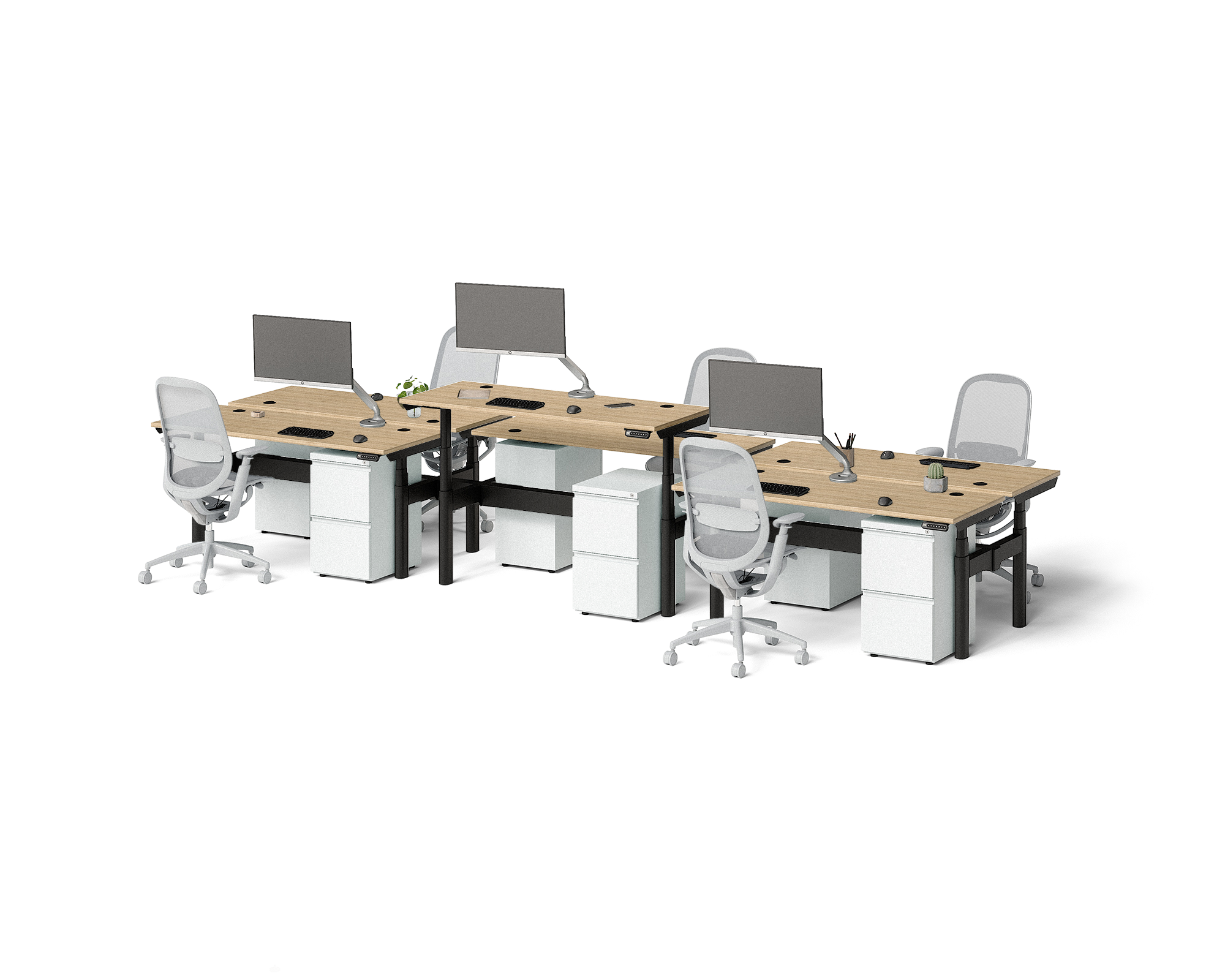 Sol Adjustable-Height Desks for 6