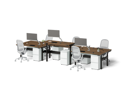 Sol Adjustable-Height Desks for 6