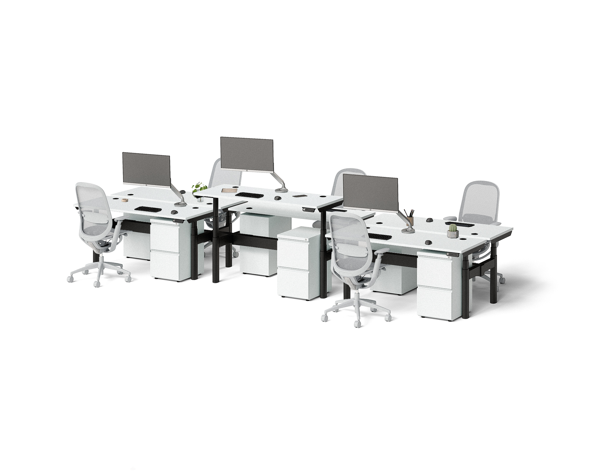 Sol Adjustable-Height Desks for 6