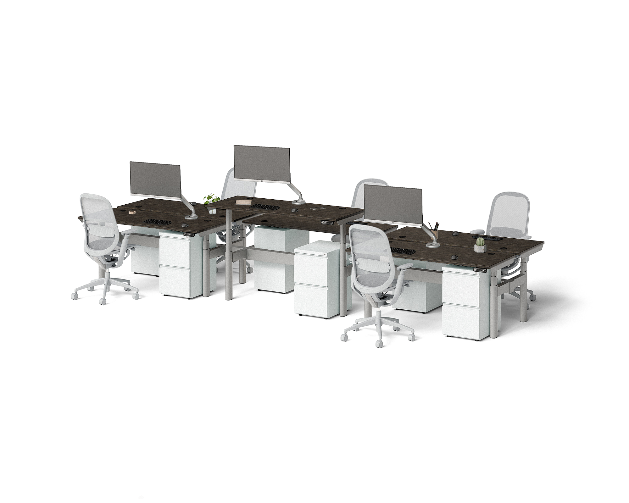 Sol Adjustable-Height Desks for 6