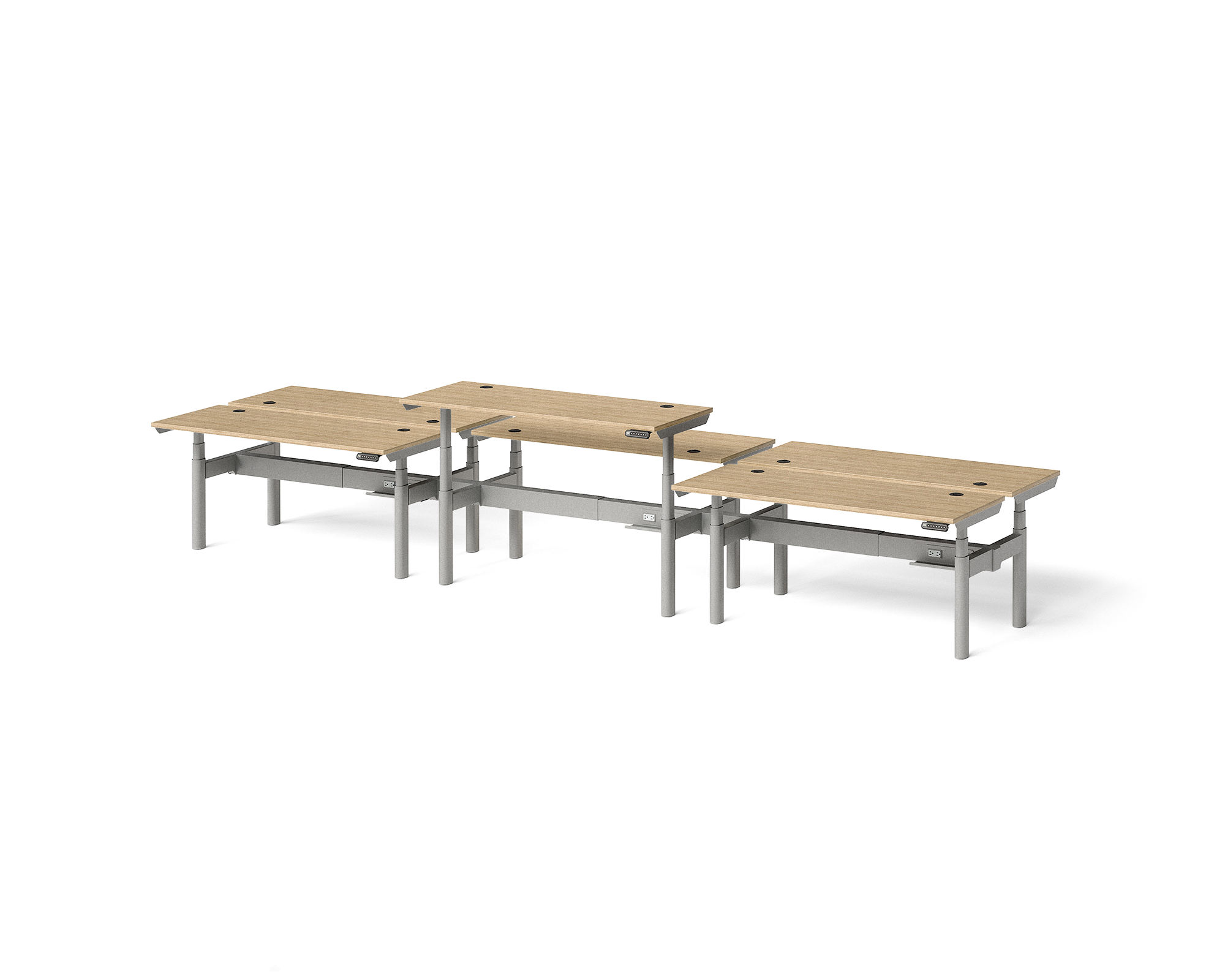 Sol Adjustable-Height Desks for 6