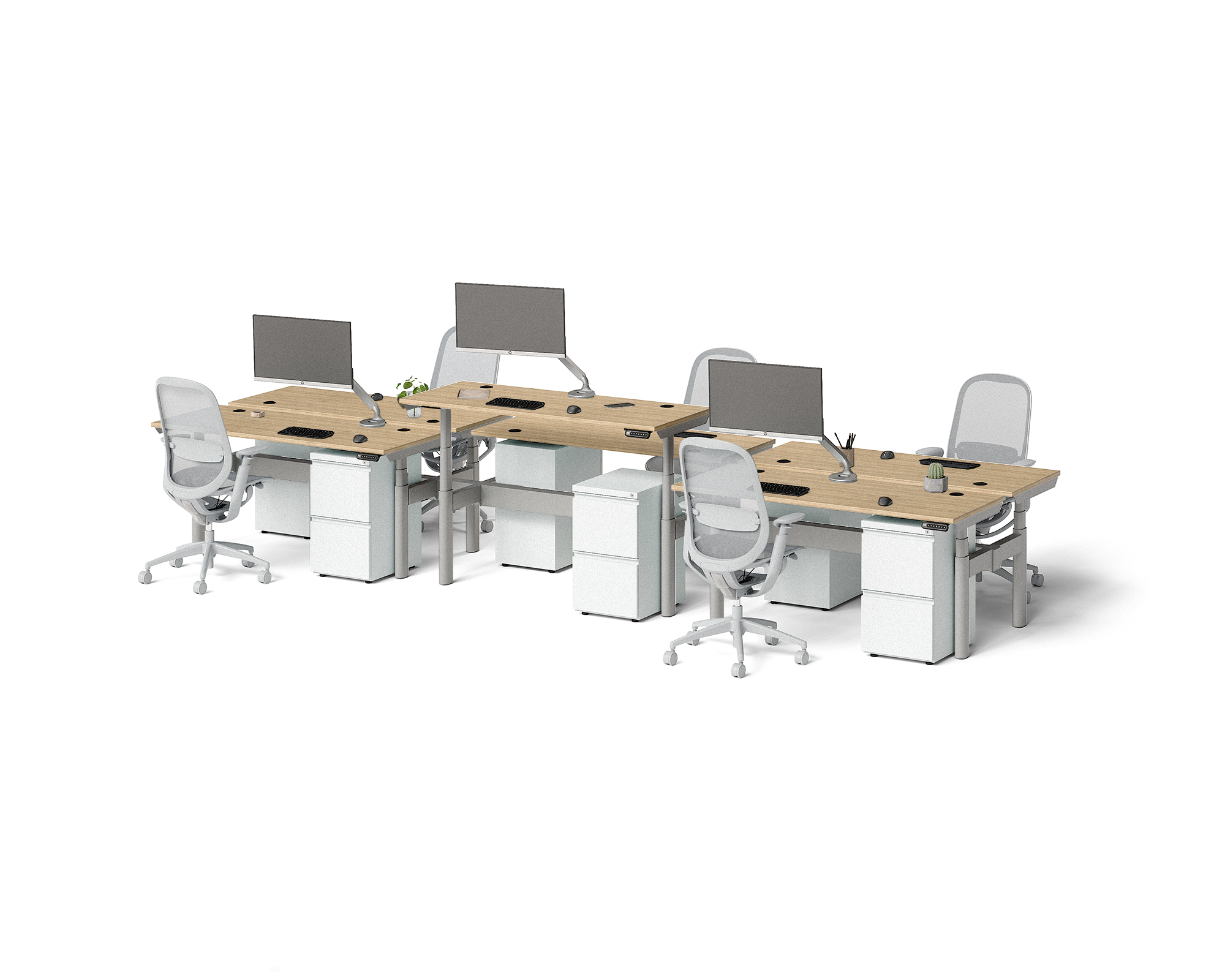 Sol Adjustable-Height Desks for 6