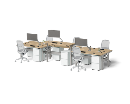 Sol Adjustable-Height Desks for 6