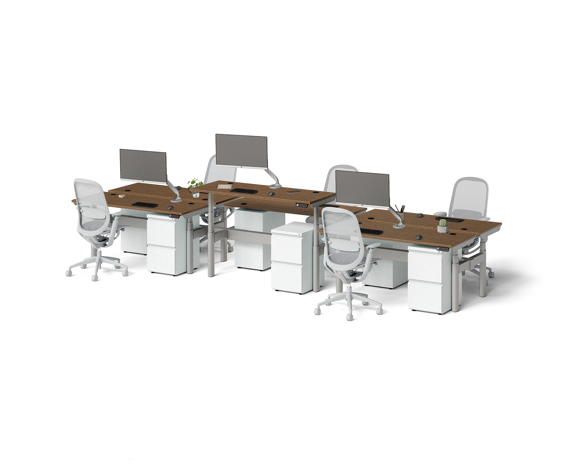 Sol Adjustable-Height Desks for 6