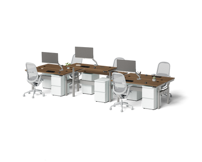 Sol Adjustable-Height Desks for 6